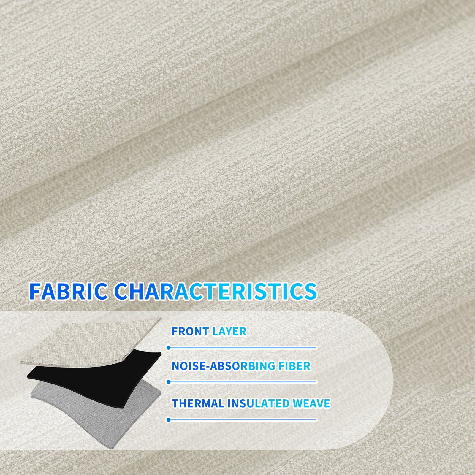 Ystyle 2 Pieces Linen Blackout Curtains 140x180 cm Thermal