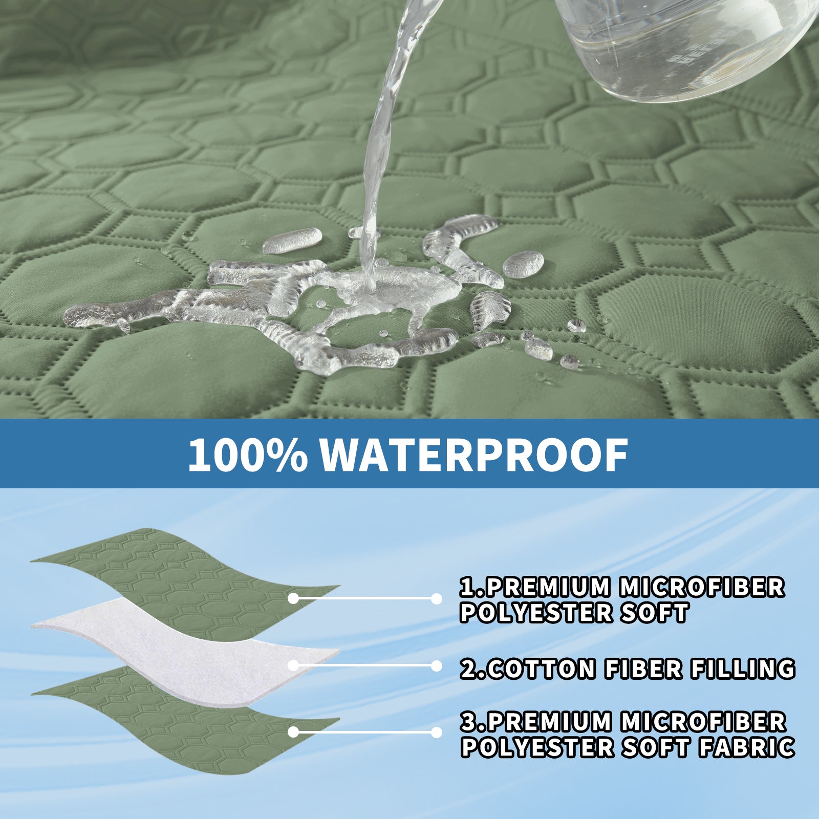 Copertura per divano impermeabile YSTYLE per 3 posti con braccioli, antiscivolo