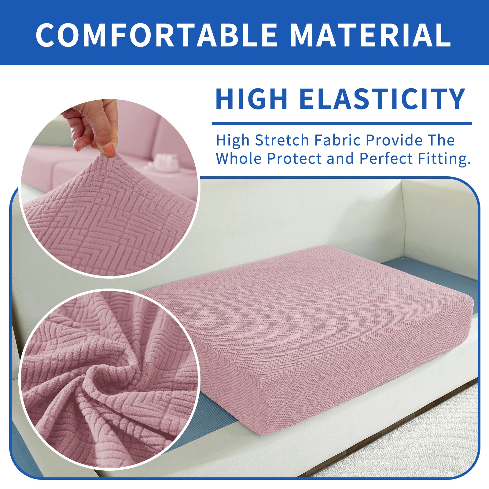 YSTYLE Chaise Sofa Cushion Cover – Stretch Fit, Universal Use, Anti-Slip, Scratch Resistant, Geometric Design-Rhombic