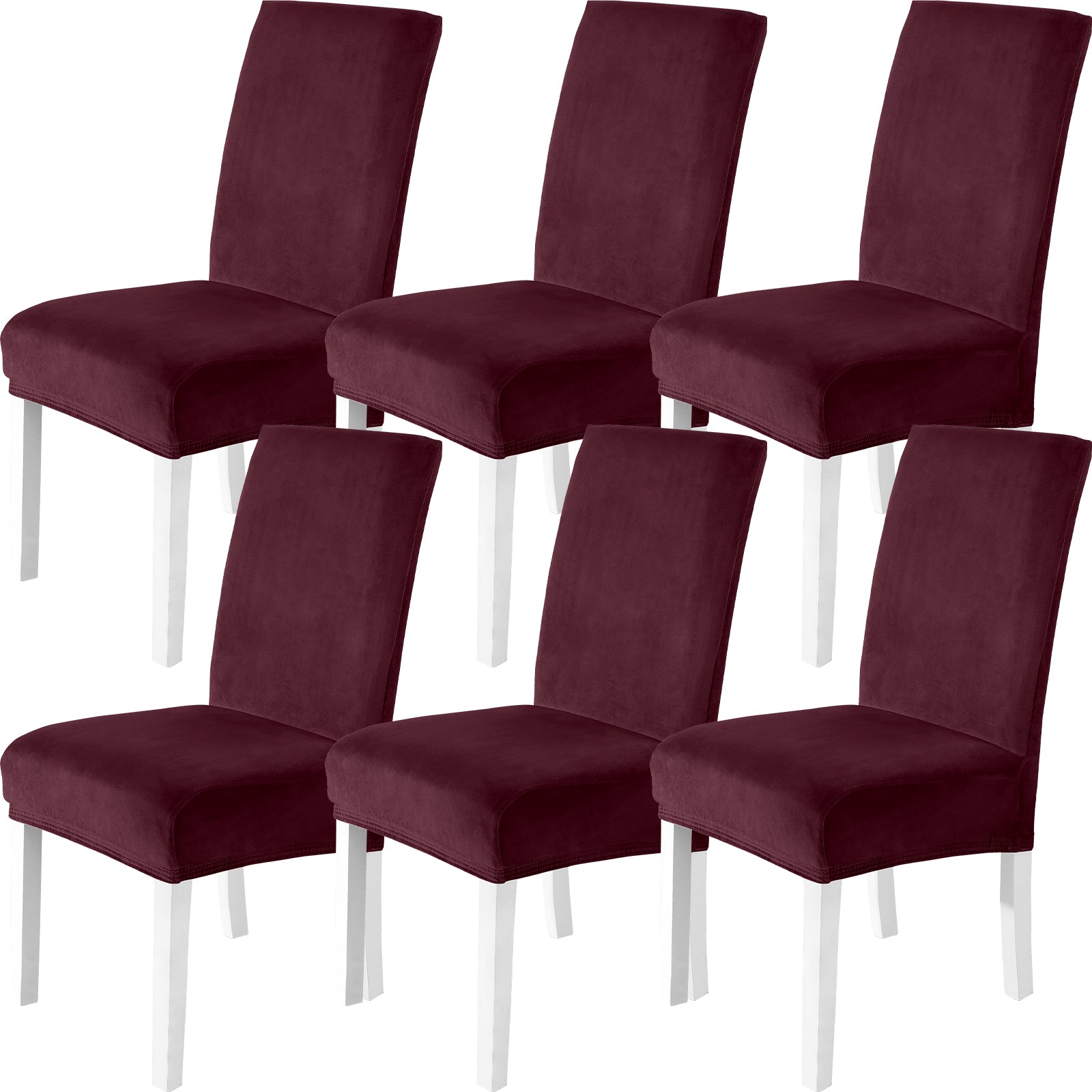 YSTYLE 6 Pieces velours élastique Chair couvertures with Backrest