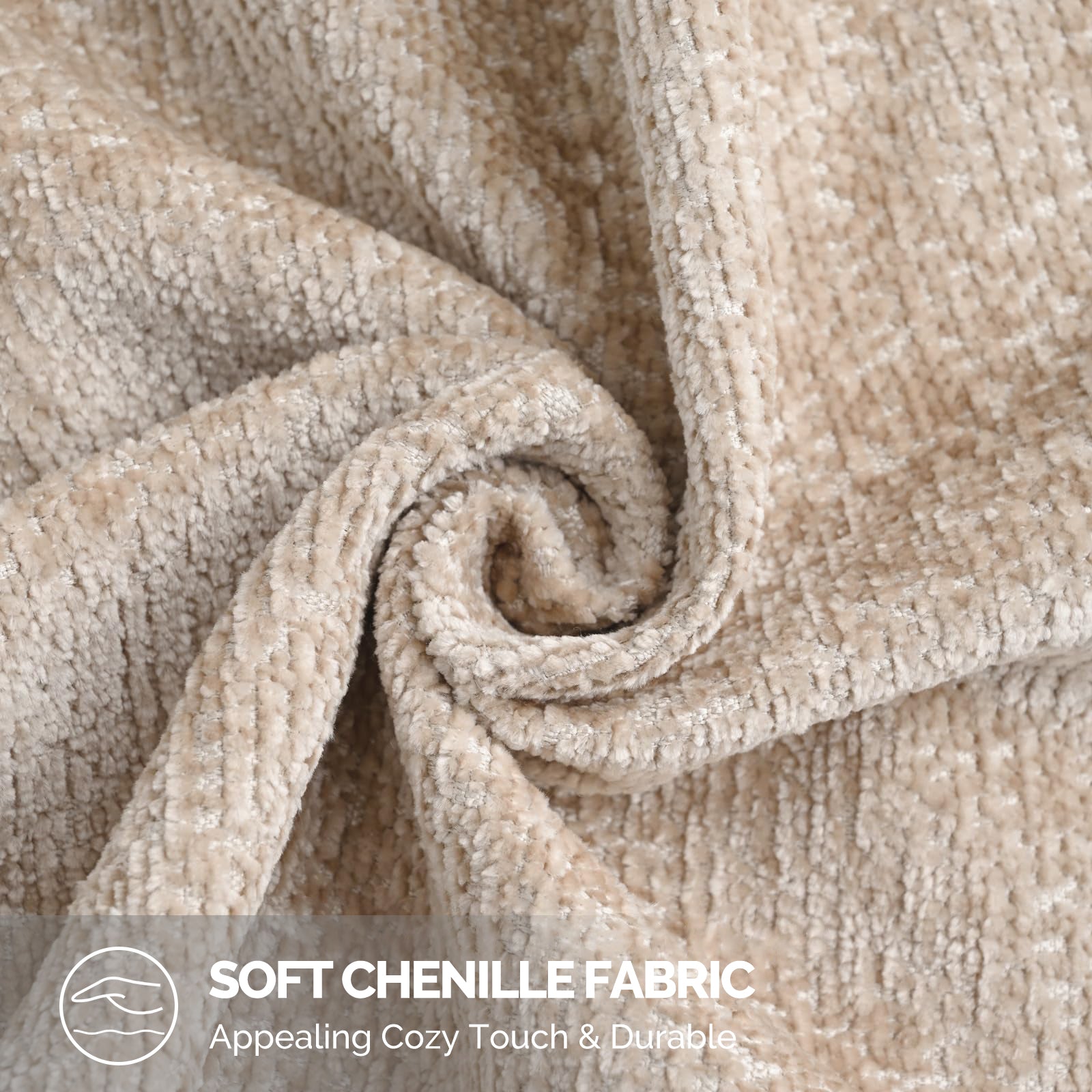 Ystyle Chenille Sofa Cushion Covers 60 x 60 cm, 2 Pieces, Soft Durable Heart-Shaped Cushion Cover, Decorative Elegant Pillow Case for Living Room