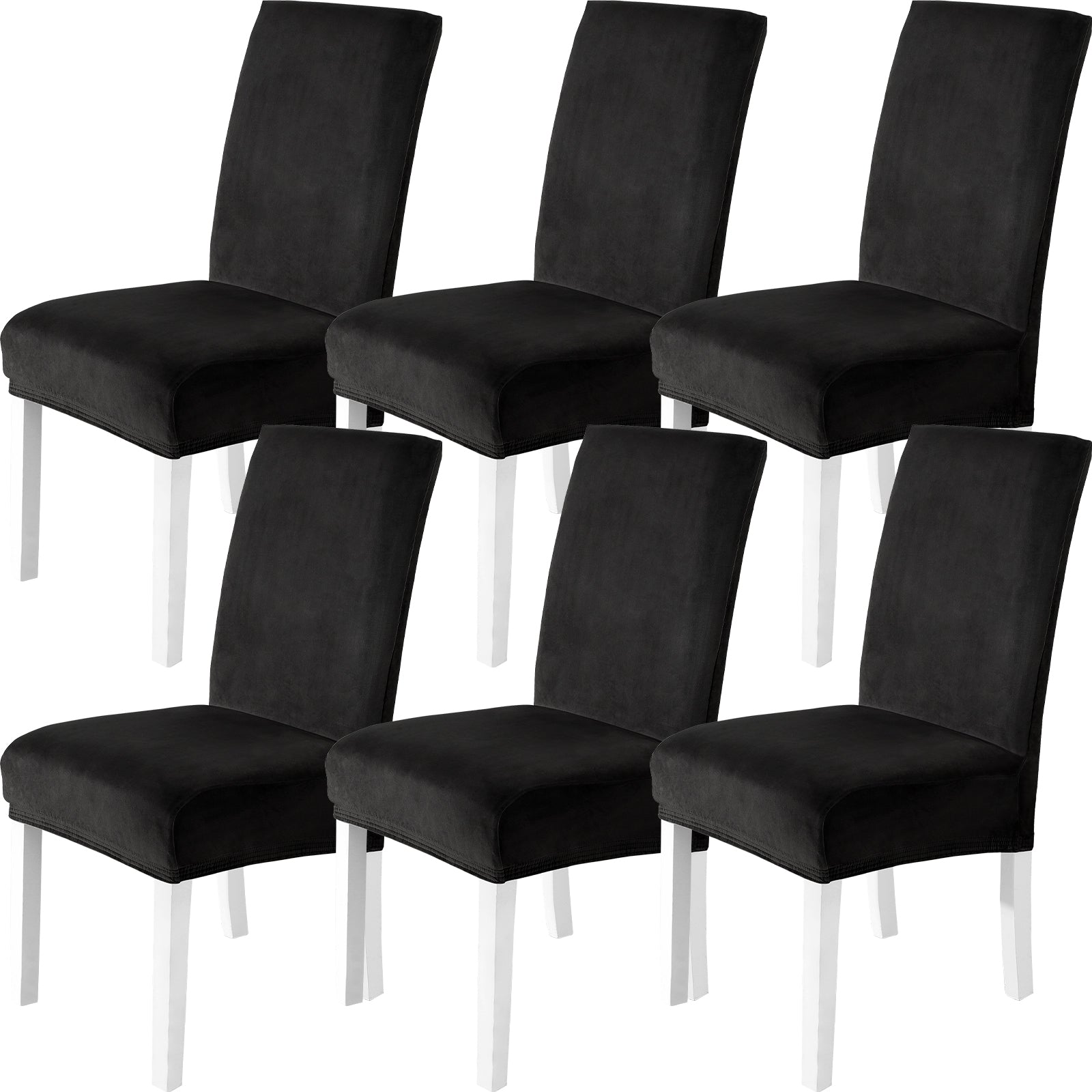 YSTYLE 6 Pieces velours élastique Chair couvertures with Backrest
