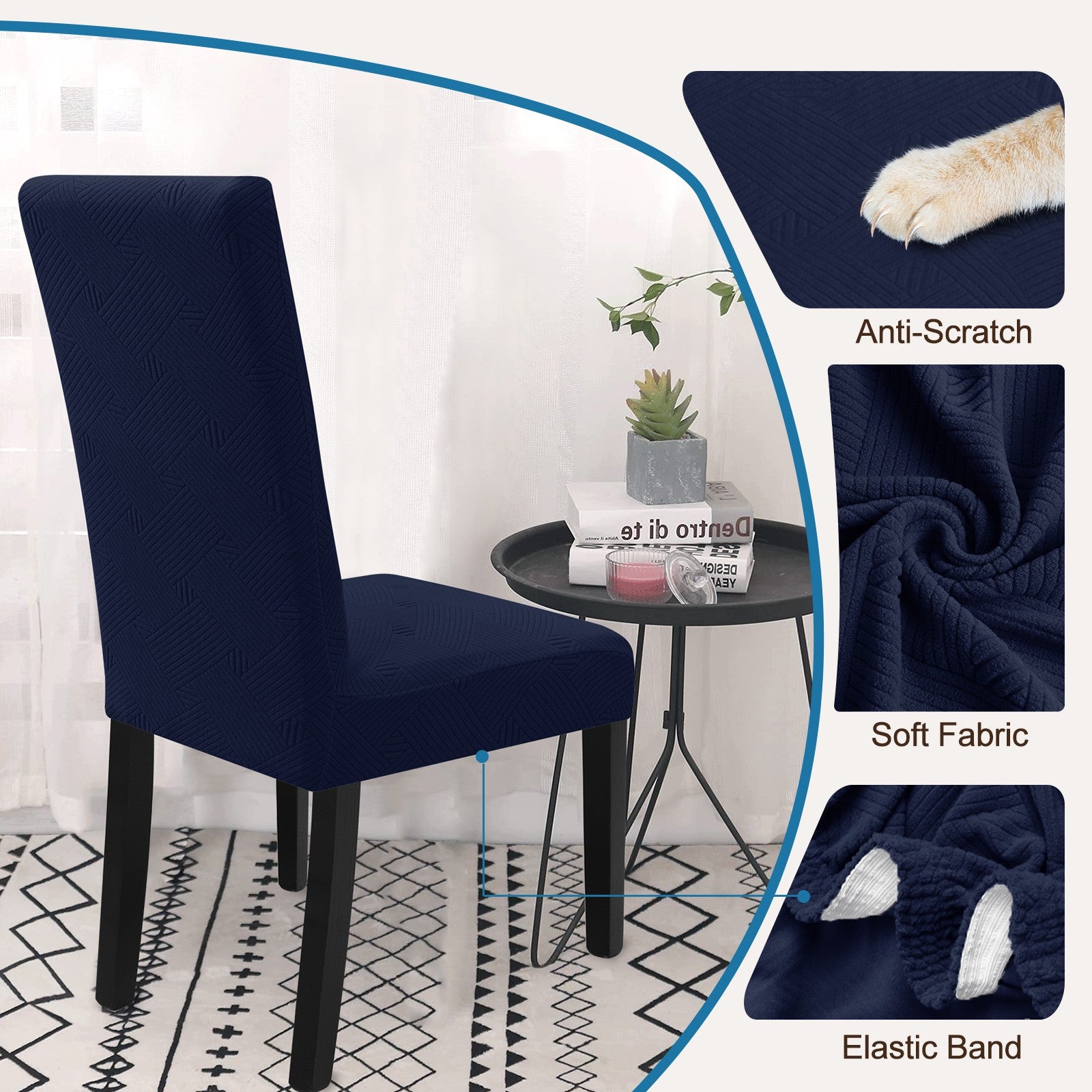 YSTYLE 4 Pieces Soft élastique Chair couvertures with Backrest Universal Fit
