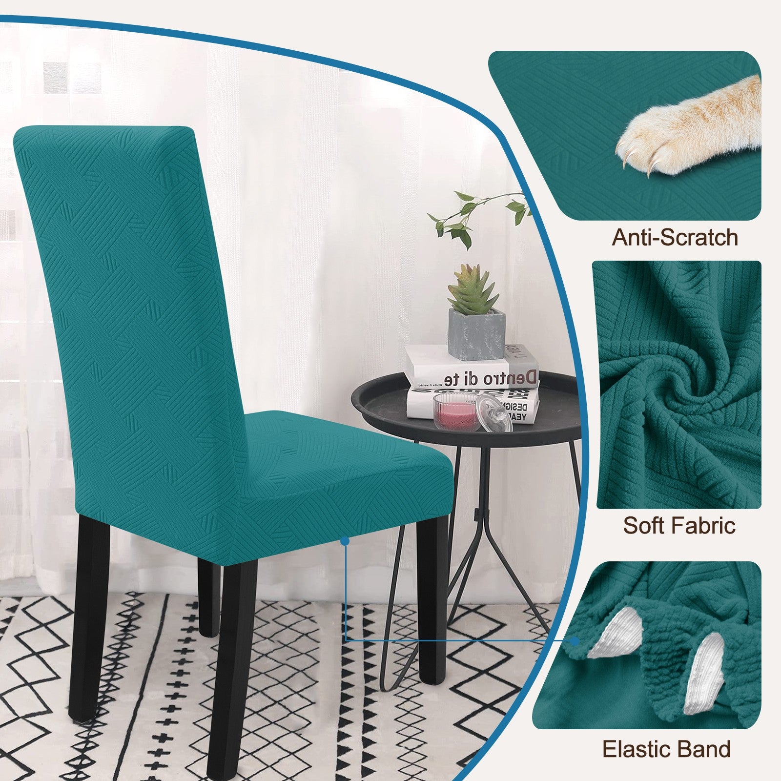YSTYLE 4 Pieces Soft élastique Chair couvertures with Backrest Universal Fit