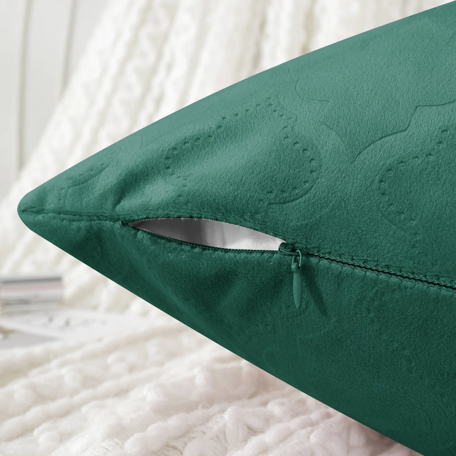 YSTYLE Velvet Sofa Cushion Covers, Decorative Throw Pillow Covers, 2 pcs, Hidden Zipper-Gourd Shape