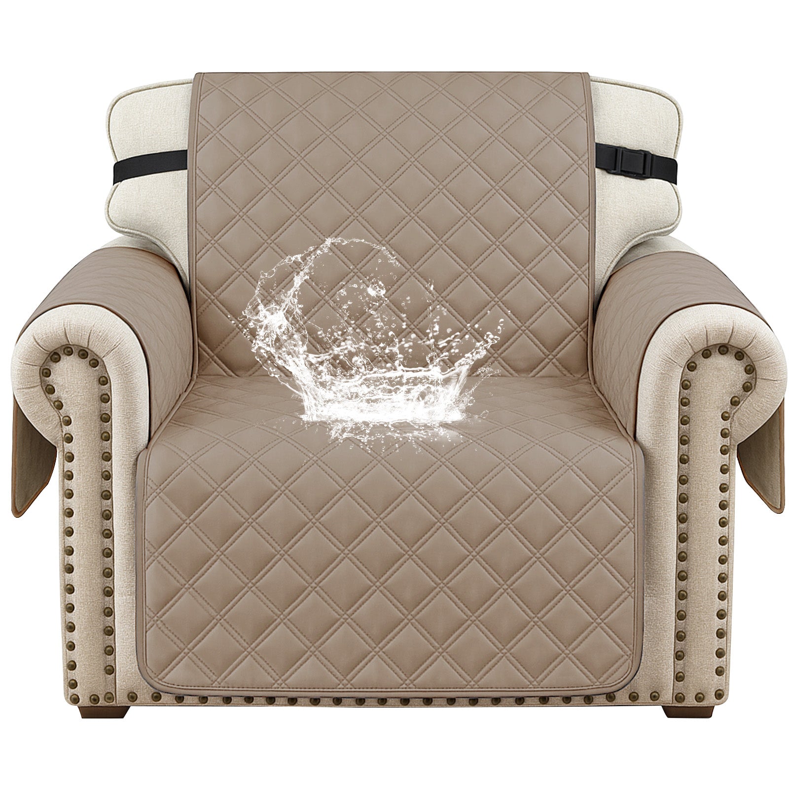 Ystyle 100% Waterproof 1 Seater Armchair Cover with Side Pockets