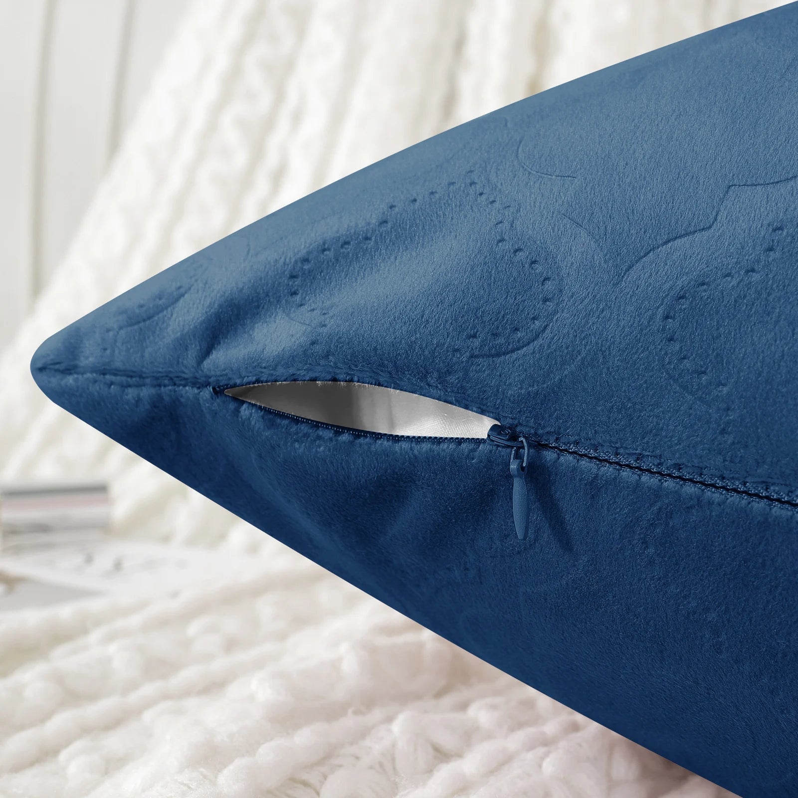 YSTYLE Velvet Sofa Cushion Covers, Decorative Throw Pillow Covers, 2 pcs, Hidden Zipper-Gourd Shape