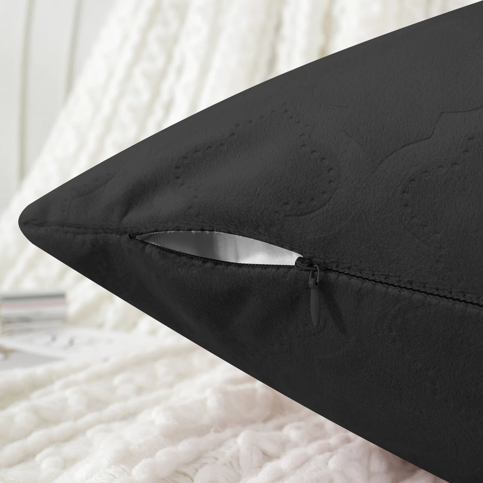 YSTYLE Velvet Sofa Cushion Covers, Decorative Throw Pillow Covers, 2 pcs, Hidden Zipper-Gourd Shape