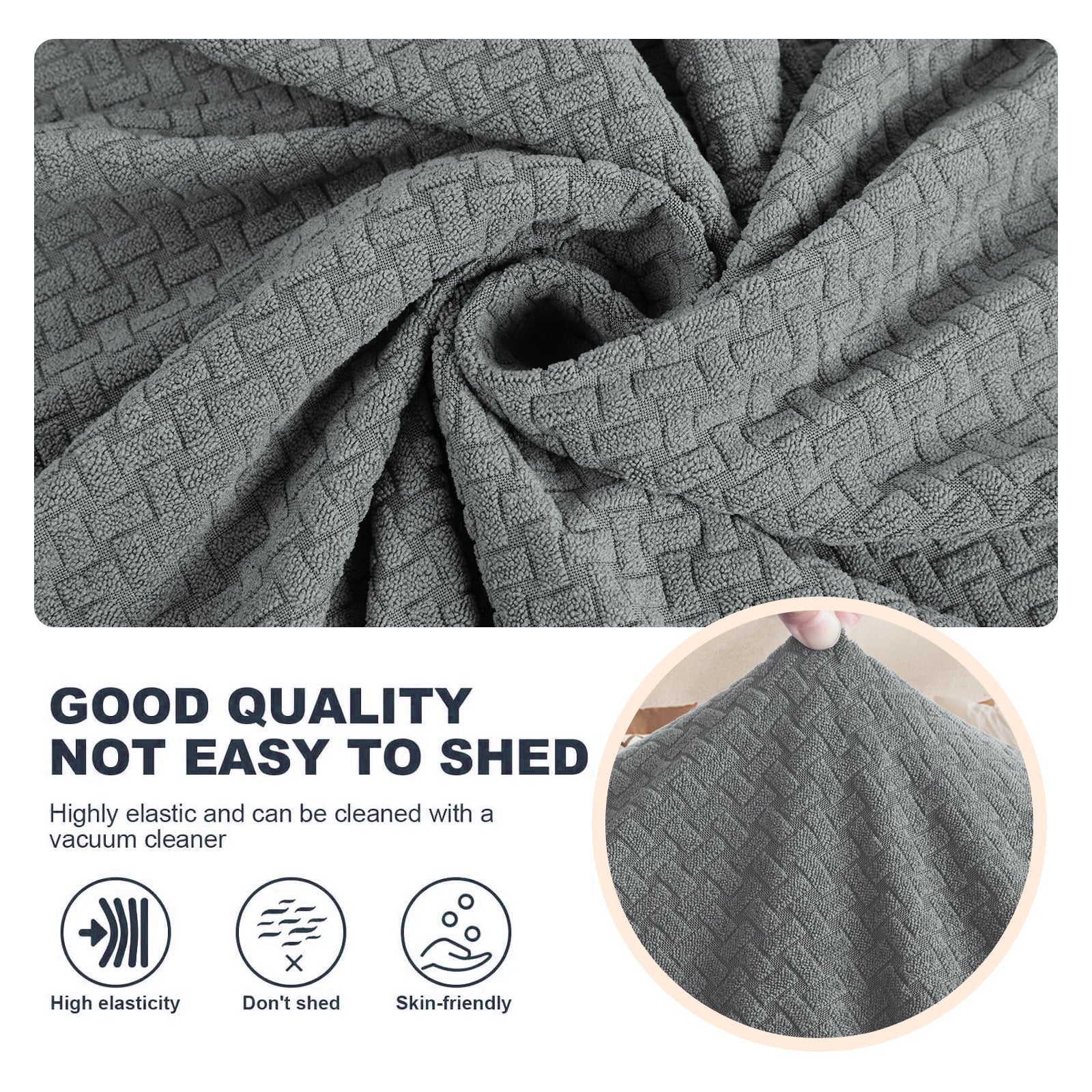 Housse de canapé 1 place extensible YSTYLE jacquard anti-dérapant