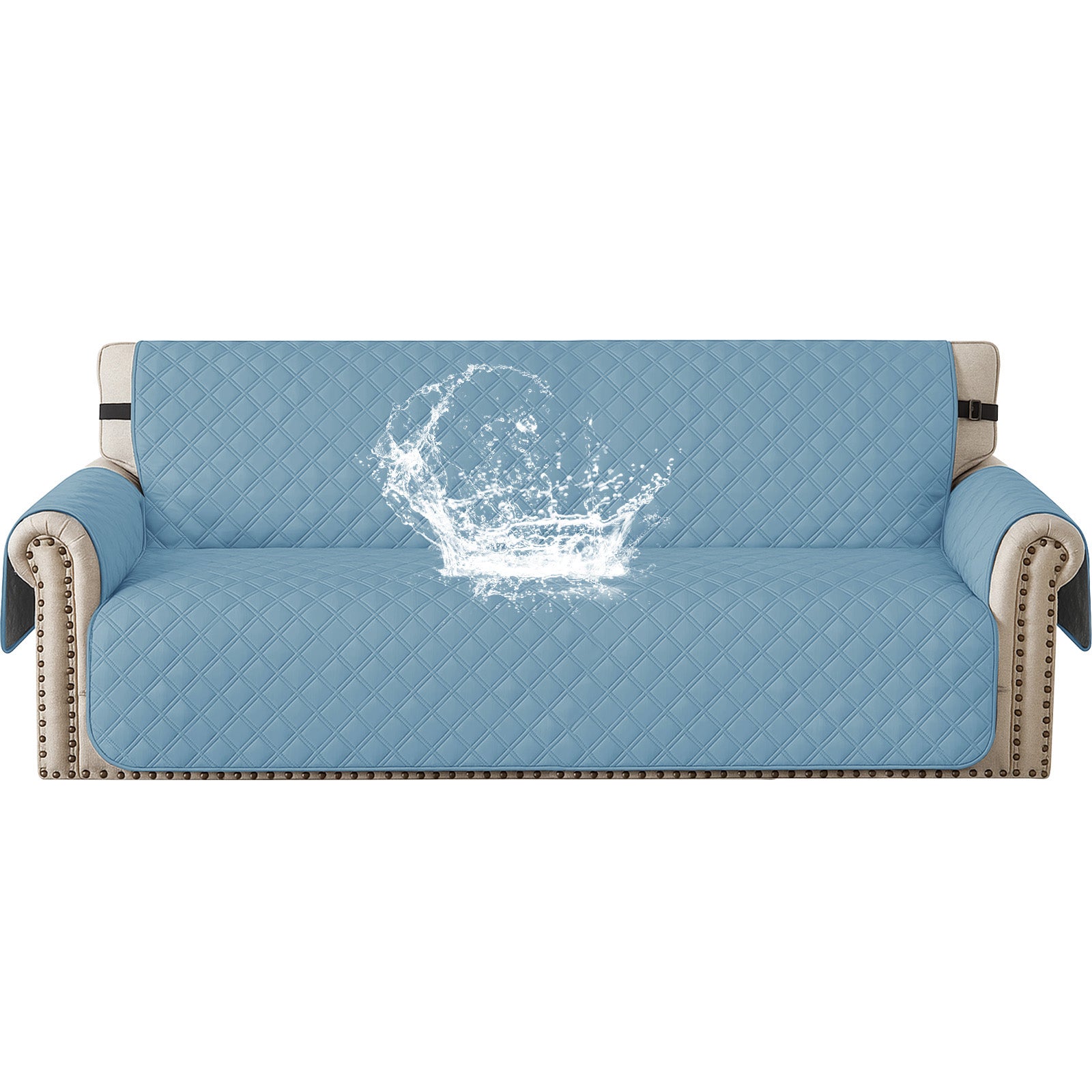 YSTYLE 100% Waterproof 3 Seater Sofa Cover with Side Pockets-YSTYLE