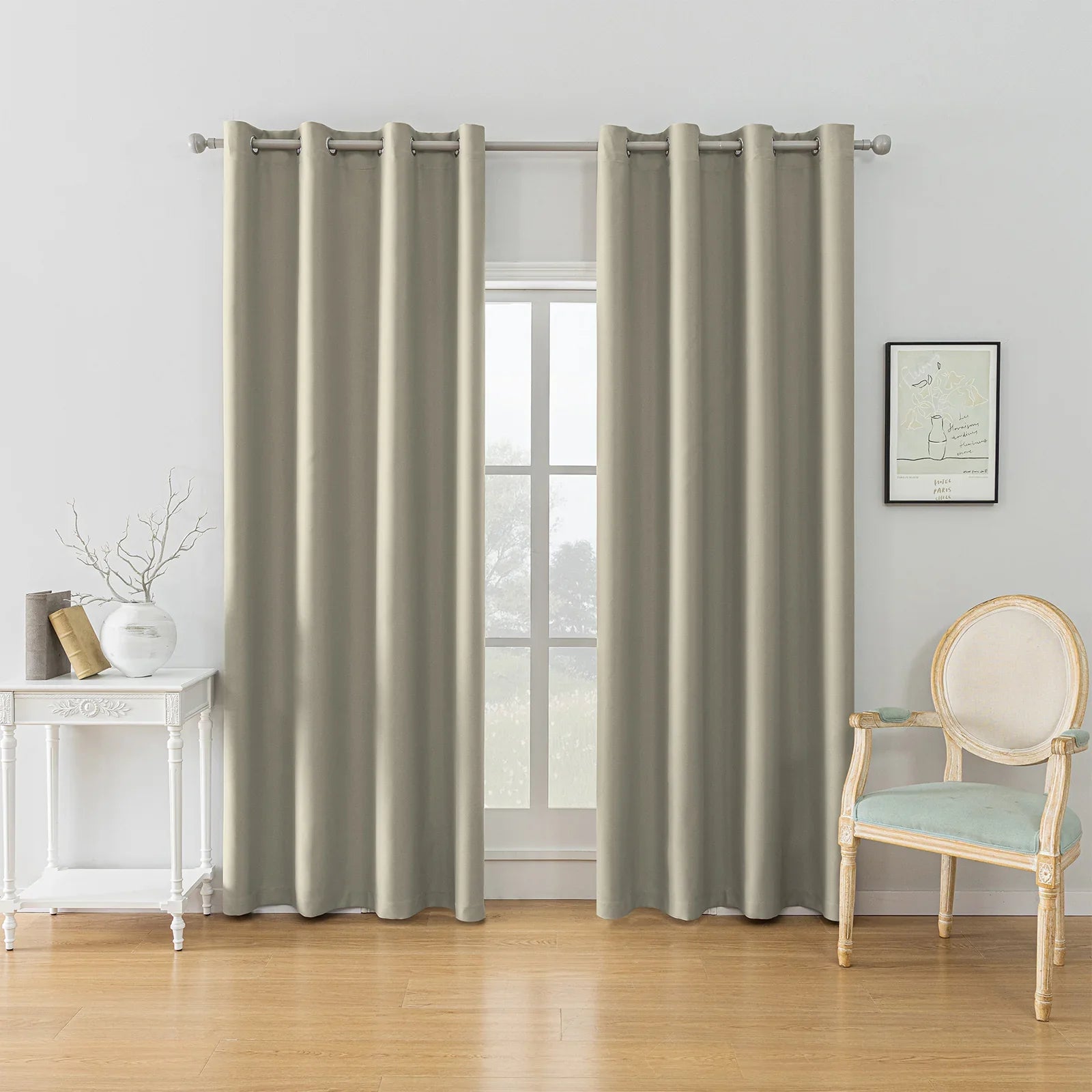 YSTYLE 2 Pieces Waterproof Blackout Curtains Thermal Insulated-YSTYLE