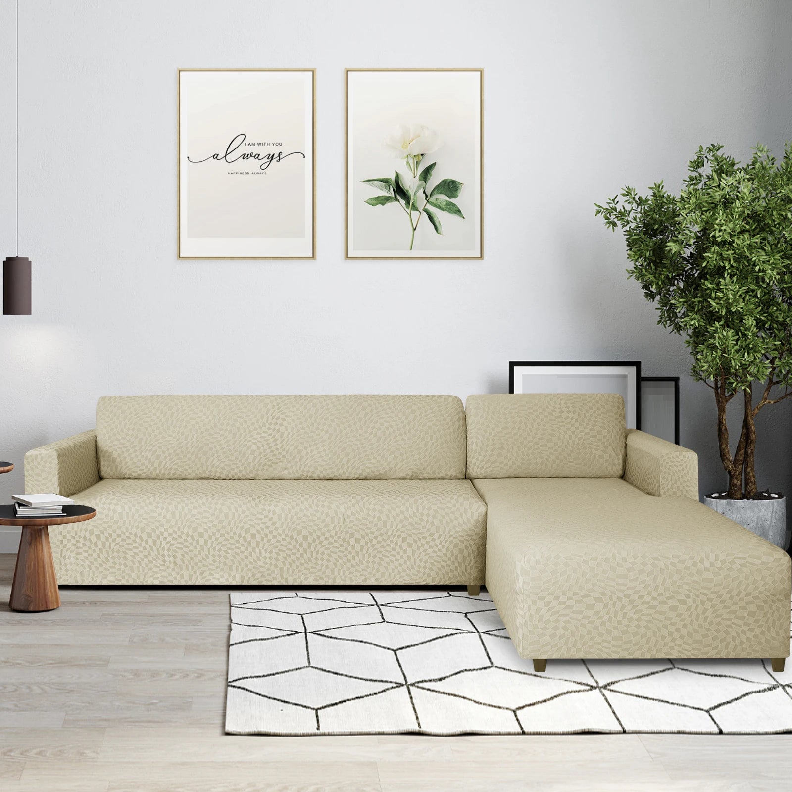 YSTYLE 2 Pieces Stretch Corner Sofa Cover 1 and 2 Seater L Shape-YSTYLE