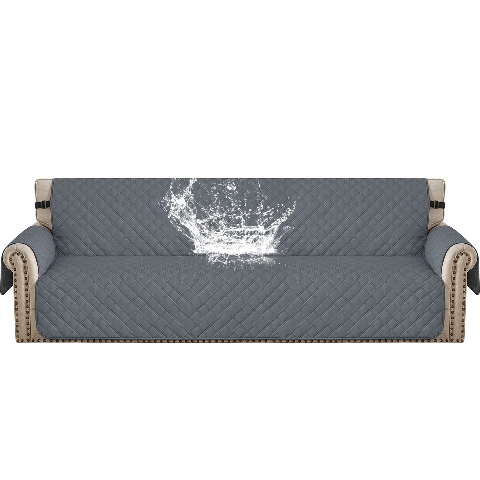 Ystyle 100% Waterproof 4 Seater Sofa Cover with Side Pockets