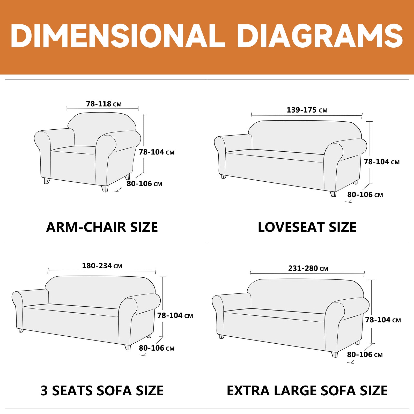 YSTYLE Stretch 4 Seater Sofa Cover Jacquard Anti-Slip