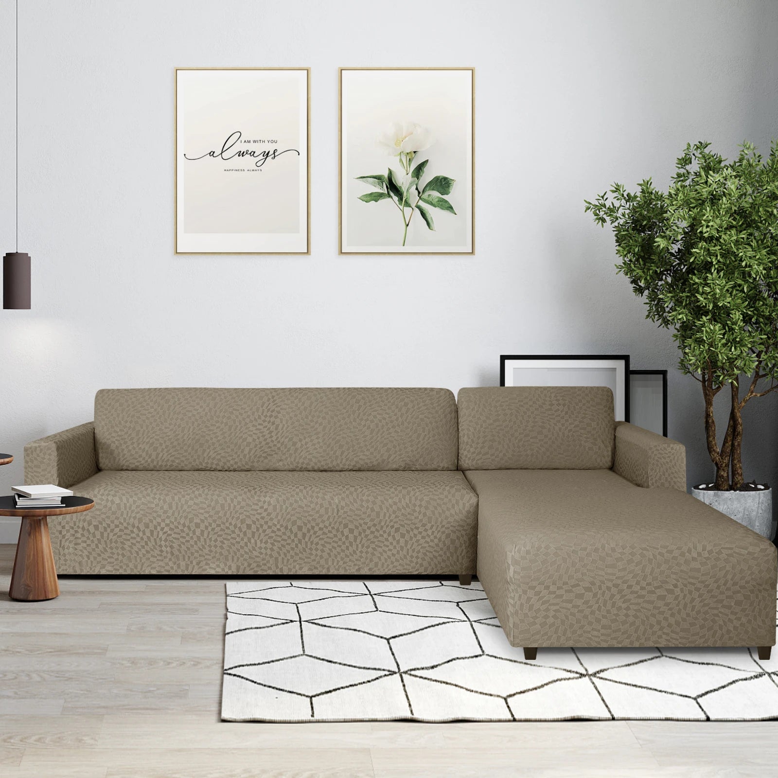 YSTYLE L-Shaped 2+2 Seater Sofa Cover – Stretch Fit, All-Around Protection, Non-Slip Design,Deformed Grid