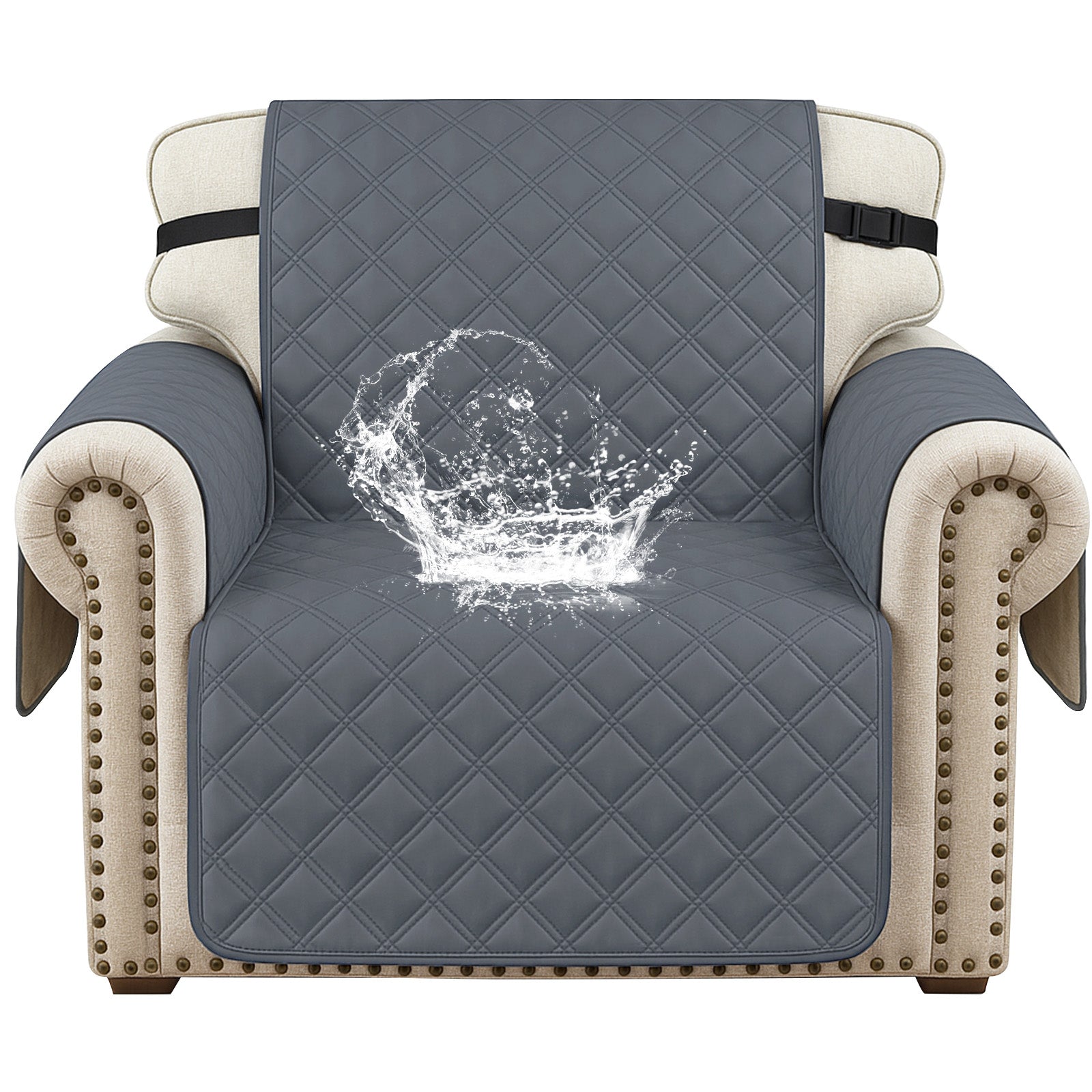 Ystyle 100% Waterproof 1 Seater Armchair Cover with Side Pockets-YSTYLE