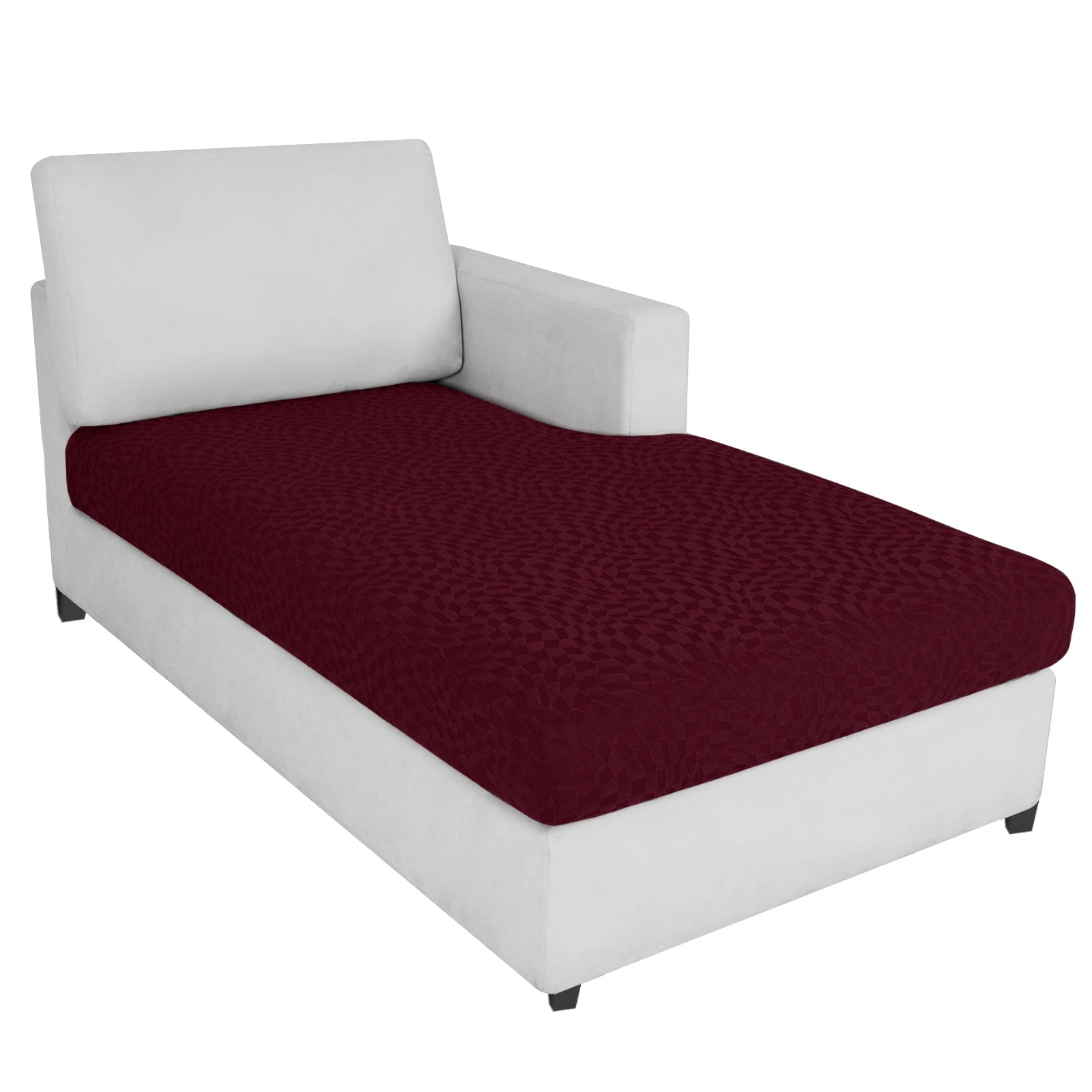 YSTYLE Chaise Cover – Stretch Fit, Anti-Slip Design, Universal Use, Geometric Style, Full Protection-Jacquard Plaid