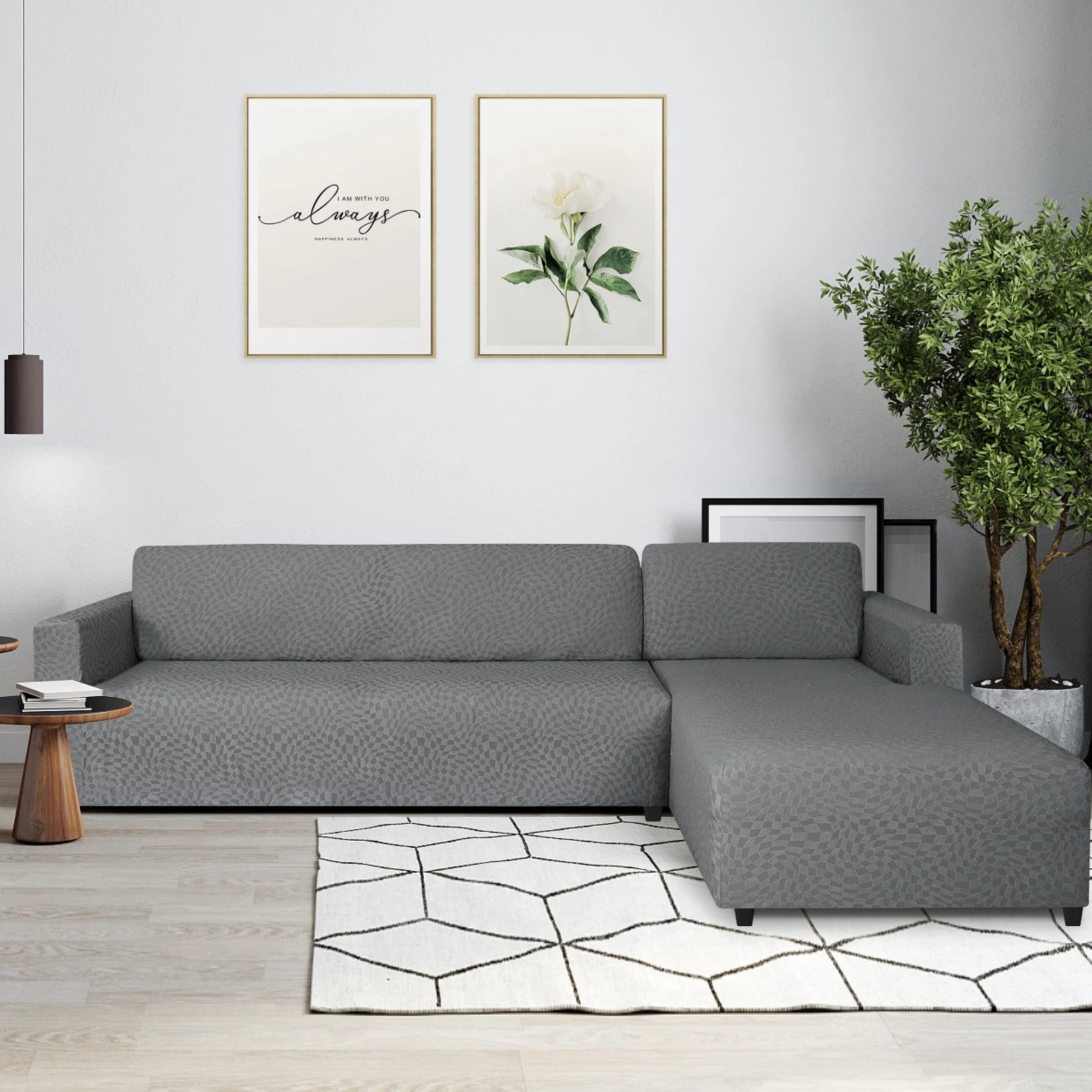 YSTYLE 2 Pieces Stretch Corner Sofa Cover 1 and 2 Seater L Shape-YSTYLE
