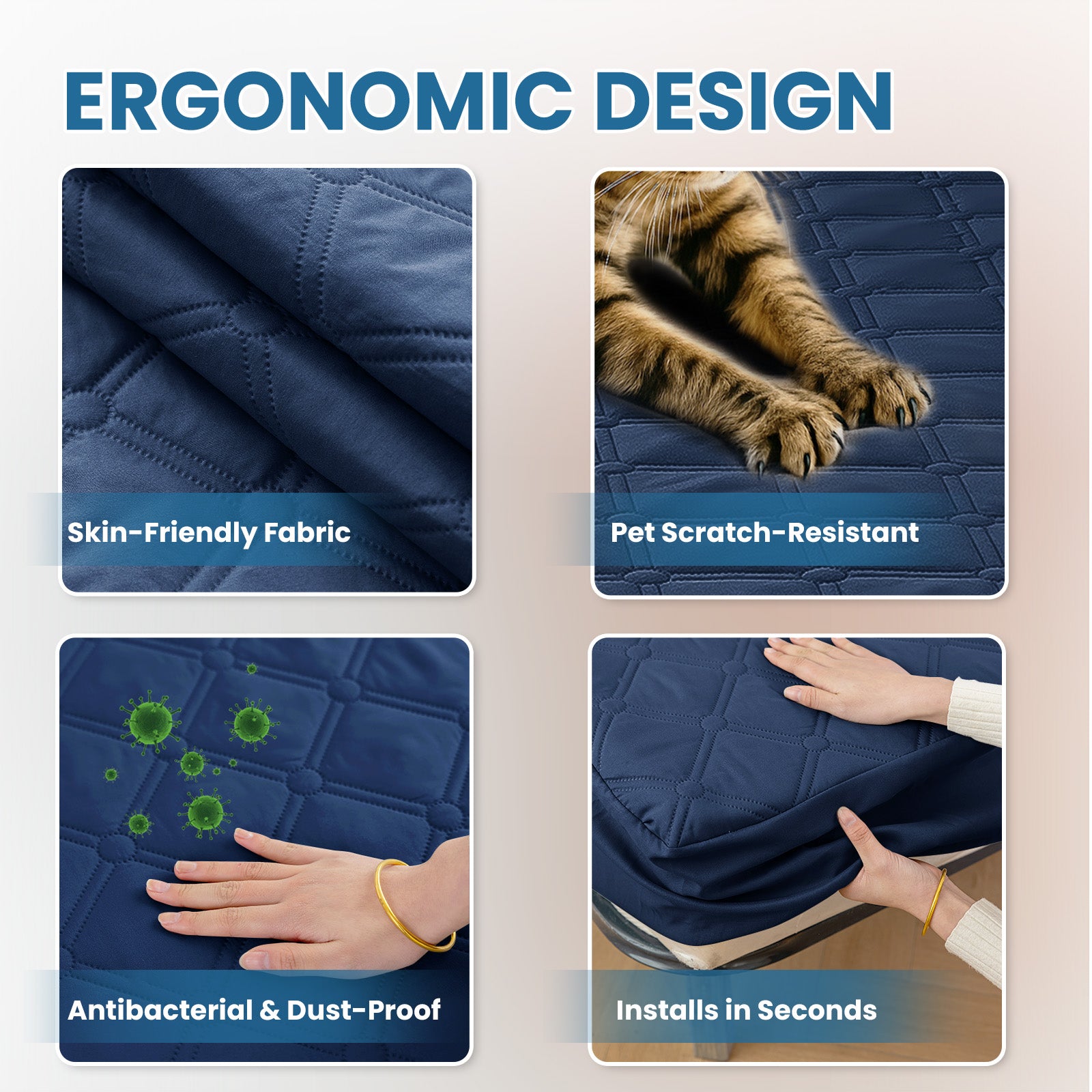 Ystyle Waterproof Mattress Protector – Double Size 160x190 cm Anti-Allergy & Scratch Resistant