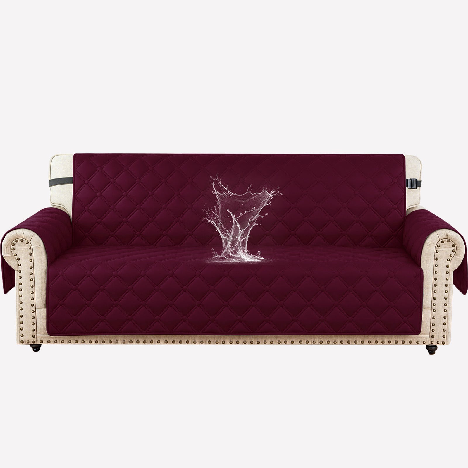 Ystyle Waterproof 3 Seater Sofa Cover with Armrests Side Pockets-YSTYLE