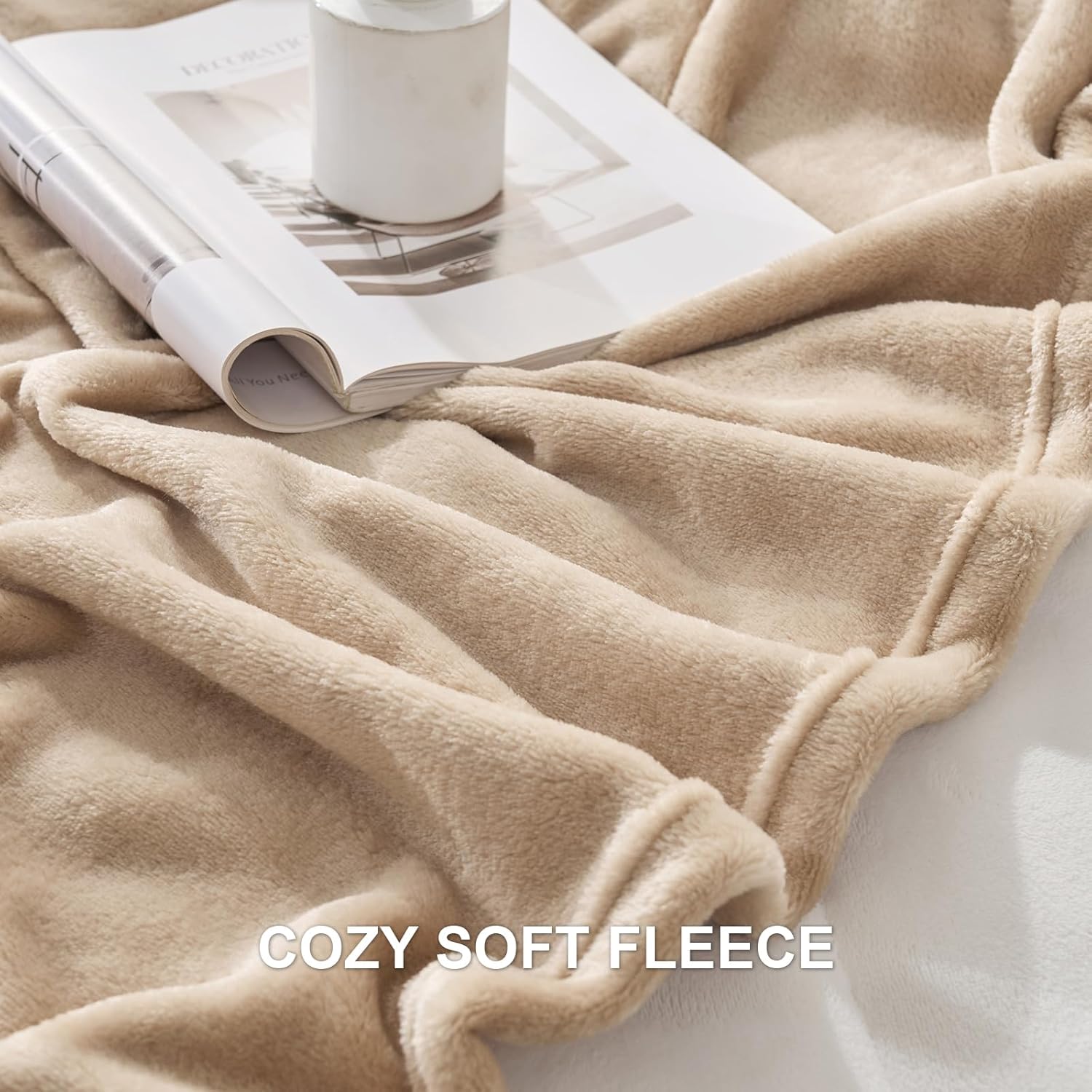 YSTYLE Soft Flannel Fleece Twin Blanket Plush Throw 220 x 230 CM