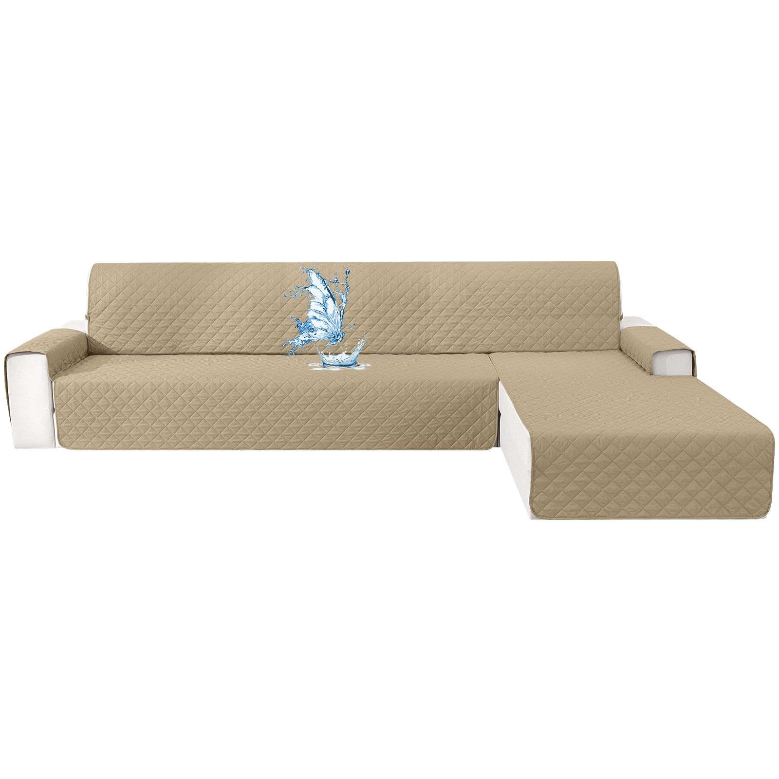 Ystyle Waterproof 4 Seater Corner Sofa Cover Reversible Anti Slip