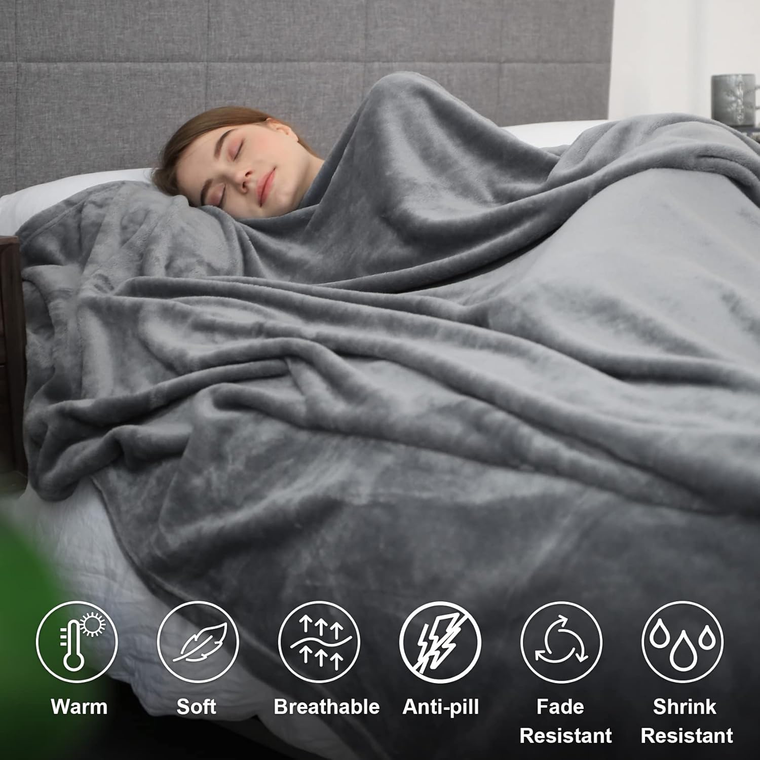 YSTYLE Soft Flannel Fleece Twin Blanket Plush Throw 160 x 200 CM