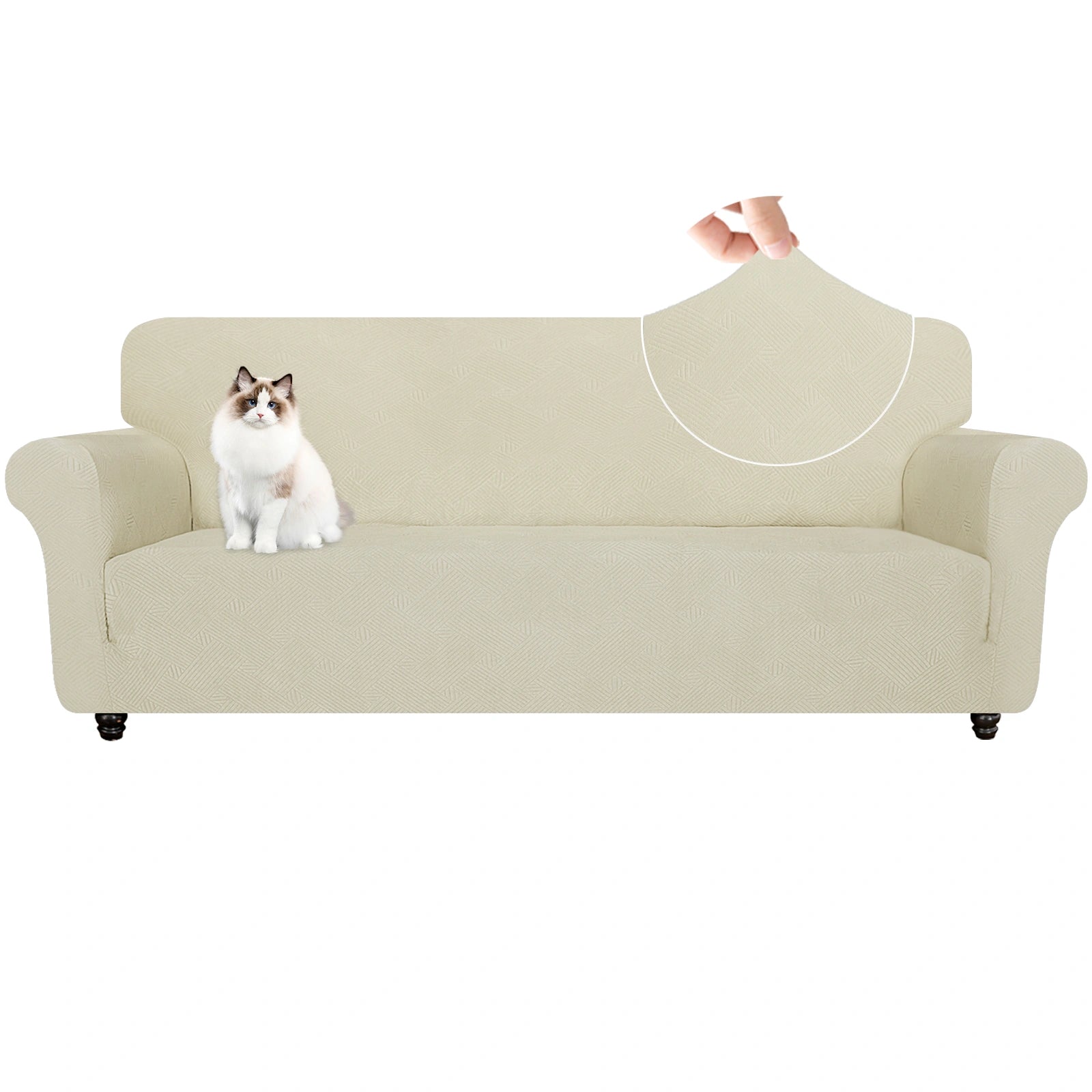 YSTYLE 4 Seater Sofa Cover - Elastic, Non-slip, Pet-friendly, Washable, Winter-friendly-Interwoven Pattern