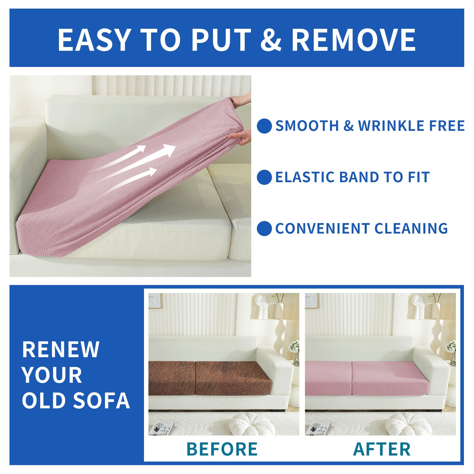 YSTYLE Chaise Stretch Sofa Seat Cover Anti Slip-YSTYLE