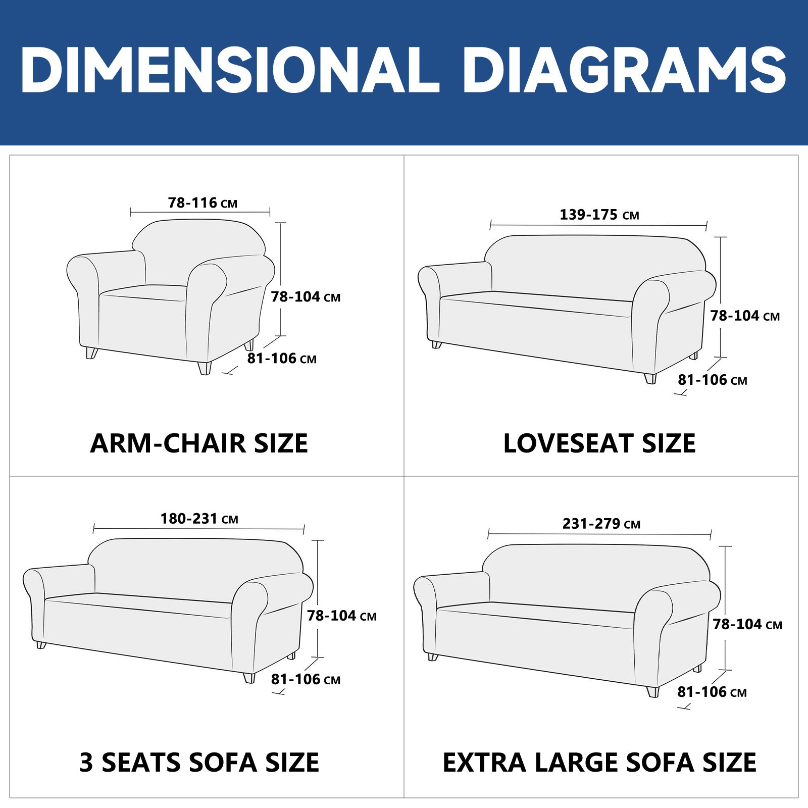 YSTYLE Cubierta de Sofá para 3 Personas – Elástica, Antideslizante y Amigable con Mascotas, Resistente a los Rayones, Lavable-Red