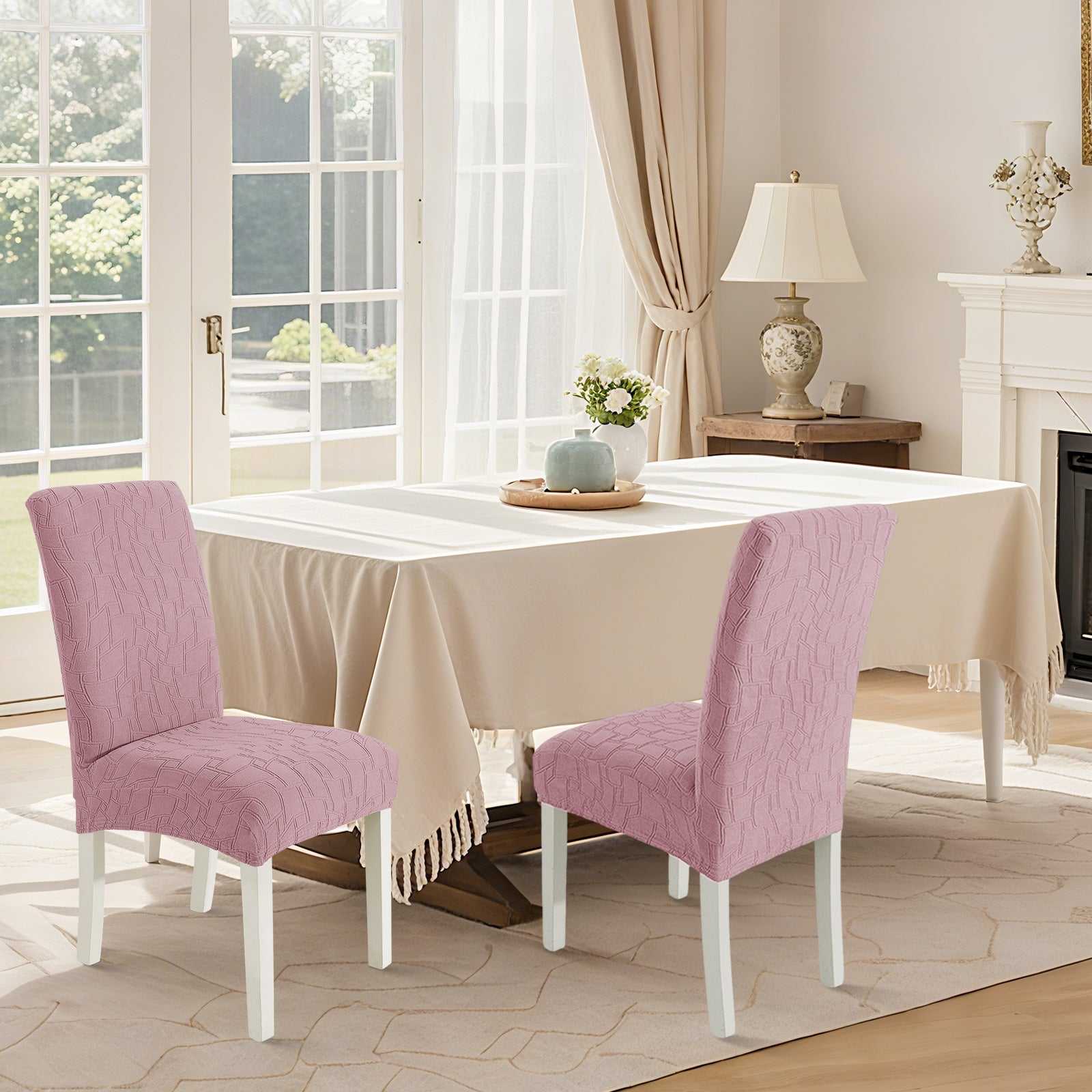 Ystyle 2-Piece Chair Covers with Backrest, Elastic Living Room Kitchen Chair Slipcovers, Soft Comfortable Anti-Scratch Chair Covers, Easy to Clean and Durable, Washable Removable