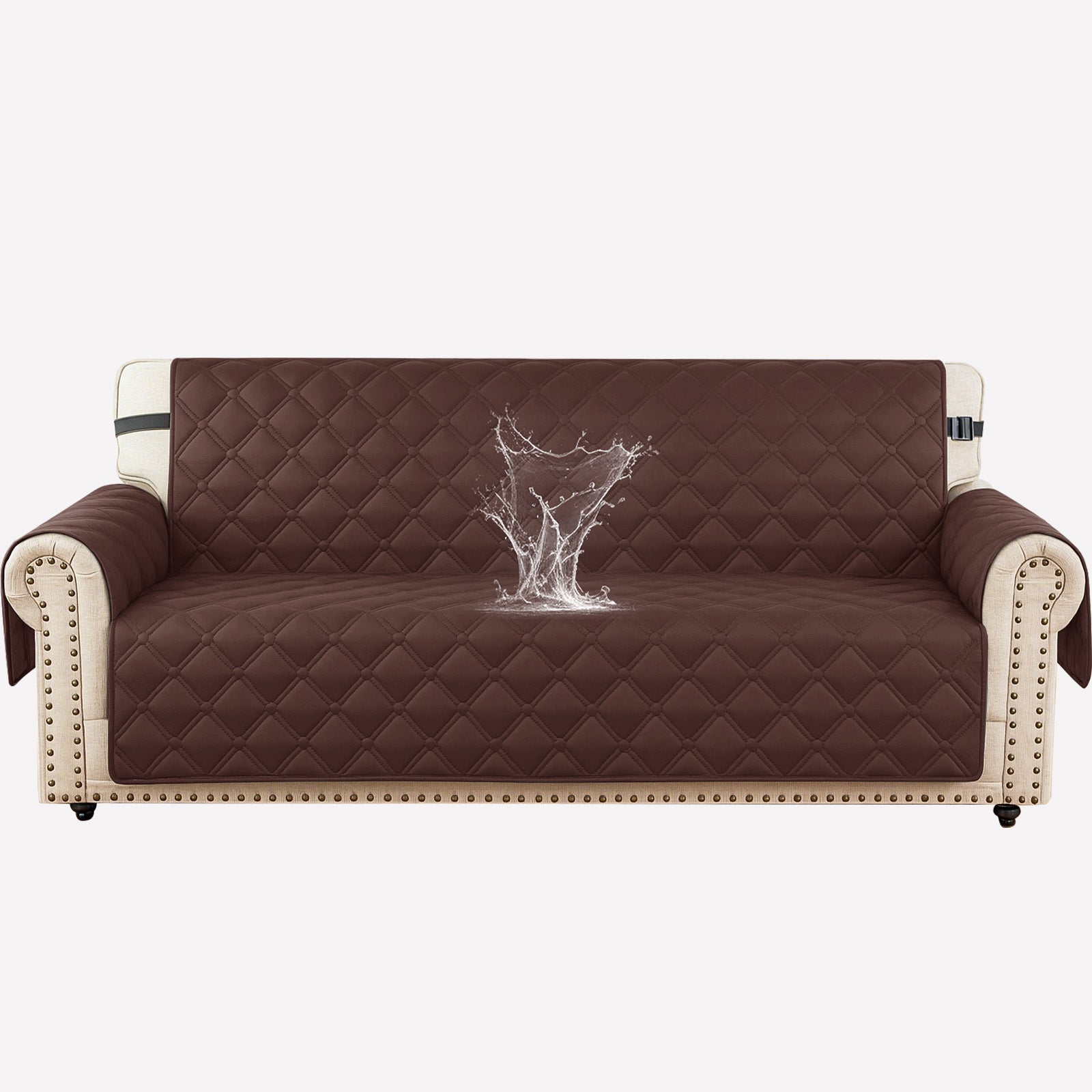 Ystyle Waterproof 3 Seater Sofa Cover with Armrests Side Pockets-YSTYLE