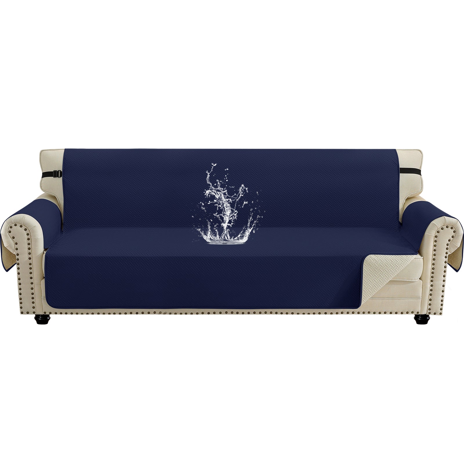 imperméable canapé couverture with Side Pockets and Non-Slip Backing