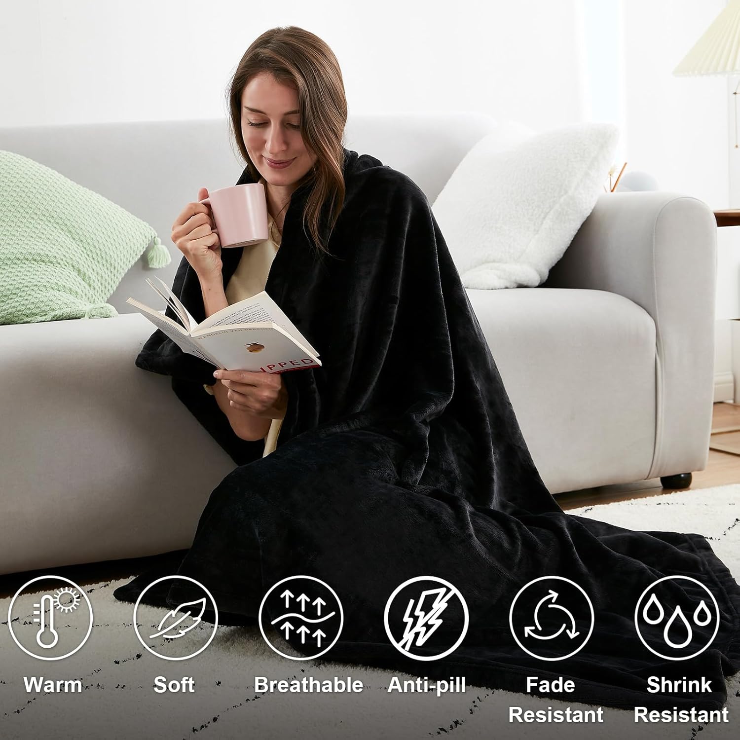 YSTYLE Soft Flannel Fleece Twin Blanket Plush Throw 160 x 200 CM