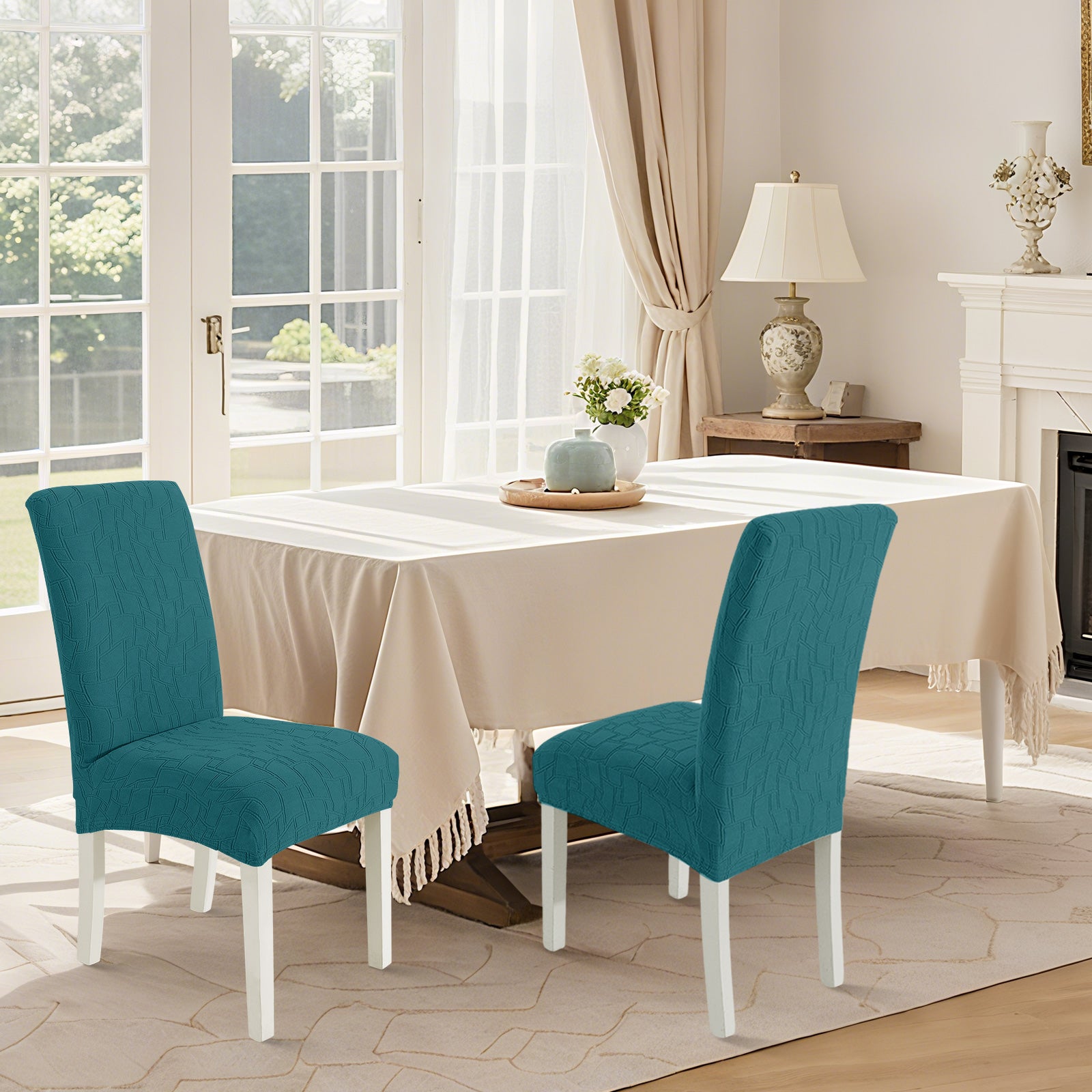 Ystyle 2-Piece Chair Covers with Backrest, Elastic Living Room Kitchen Chair Slipcovers, Soft Comfortable Anti-Scratch Chair Covers, Easy to Clean and Durable, Washable Removable