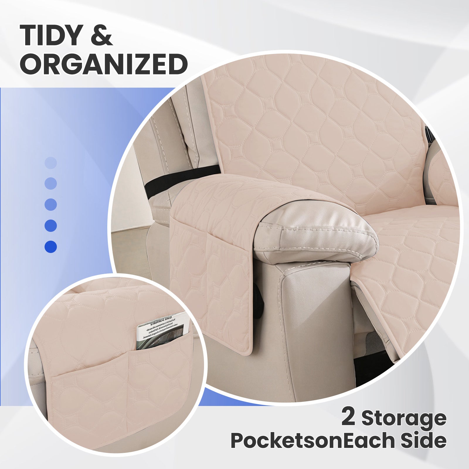 YSTYLE imperméable Recliner Armchair couverture with accoudoirs 1 Seater