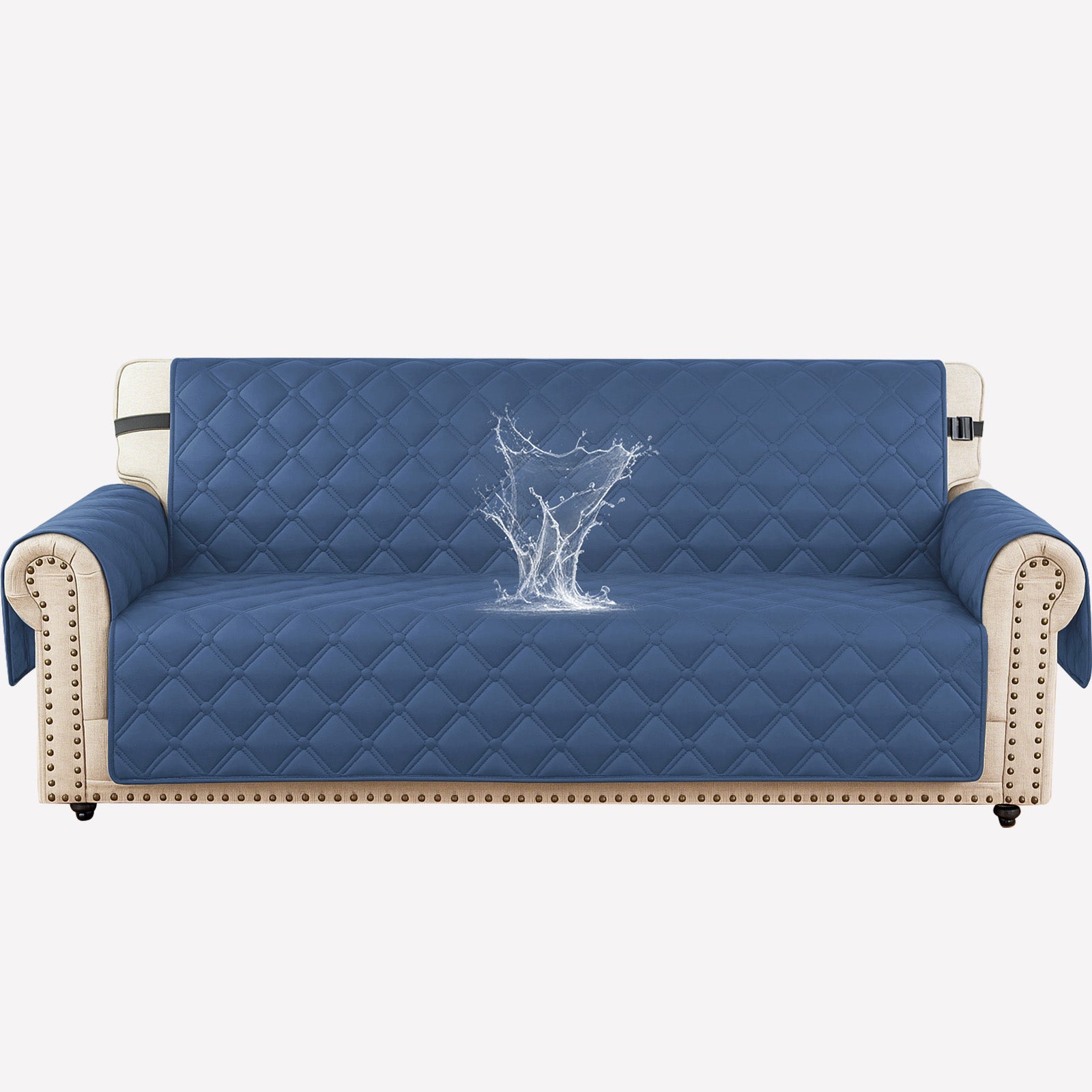 Ystyle Waterproof 3 Seater Sofa Cover with Armrests Side Pockets-YSTYLE