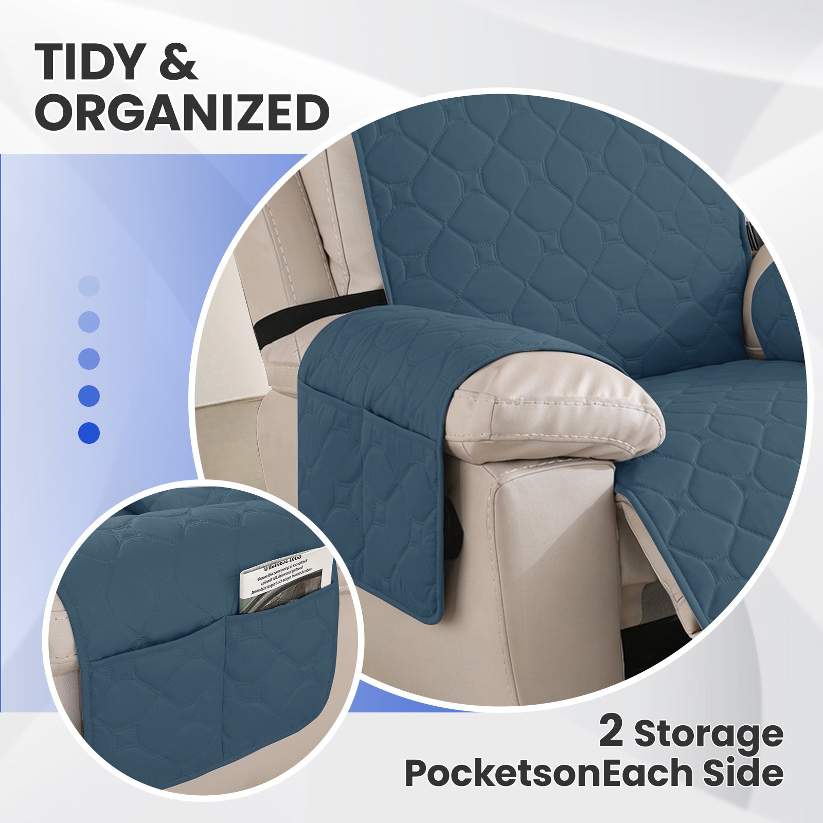 YSTYLE imperméable Recliner Armchair couverture with accoudoirs 1 Seater