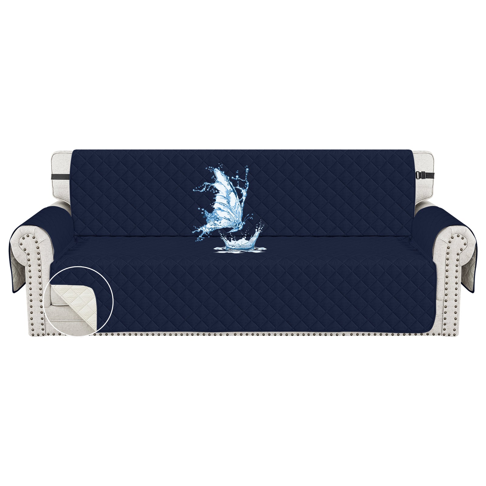 Ystyle Waterproof 4 Seater Sofa Cover with Armrests Anti-Slip