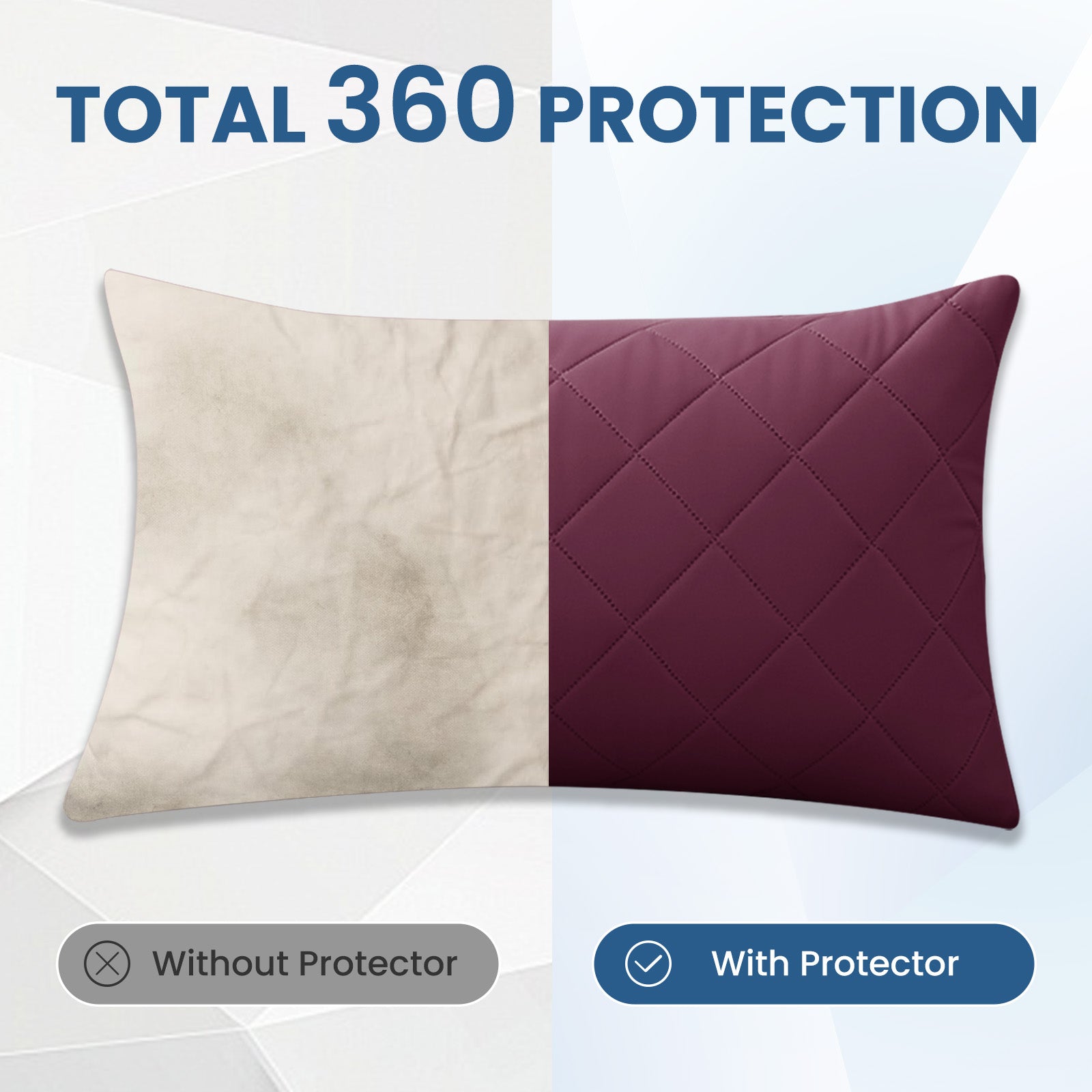 YSTYLE 2 Pieces Waterproof Bed Pillowcases 50x80cm Anti Mite-YSTYLE
