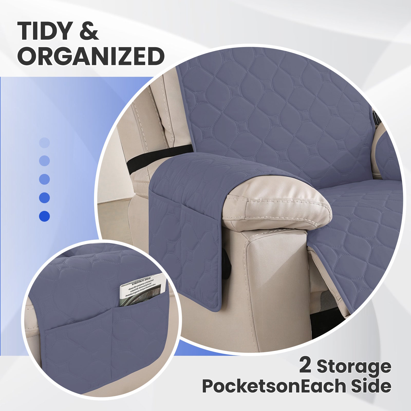 YSTYLE imperméable Recliner Armchair couverture with accoudoirs 1 Seater