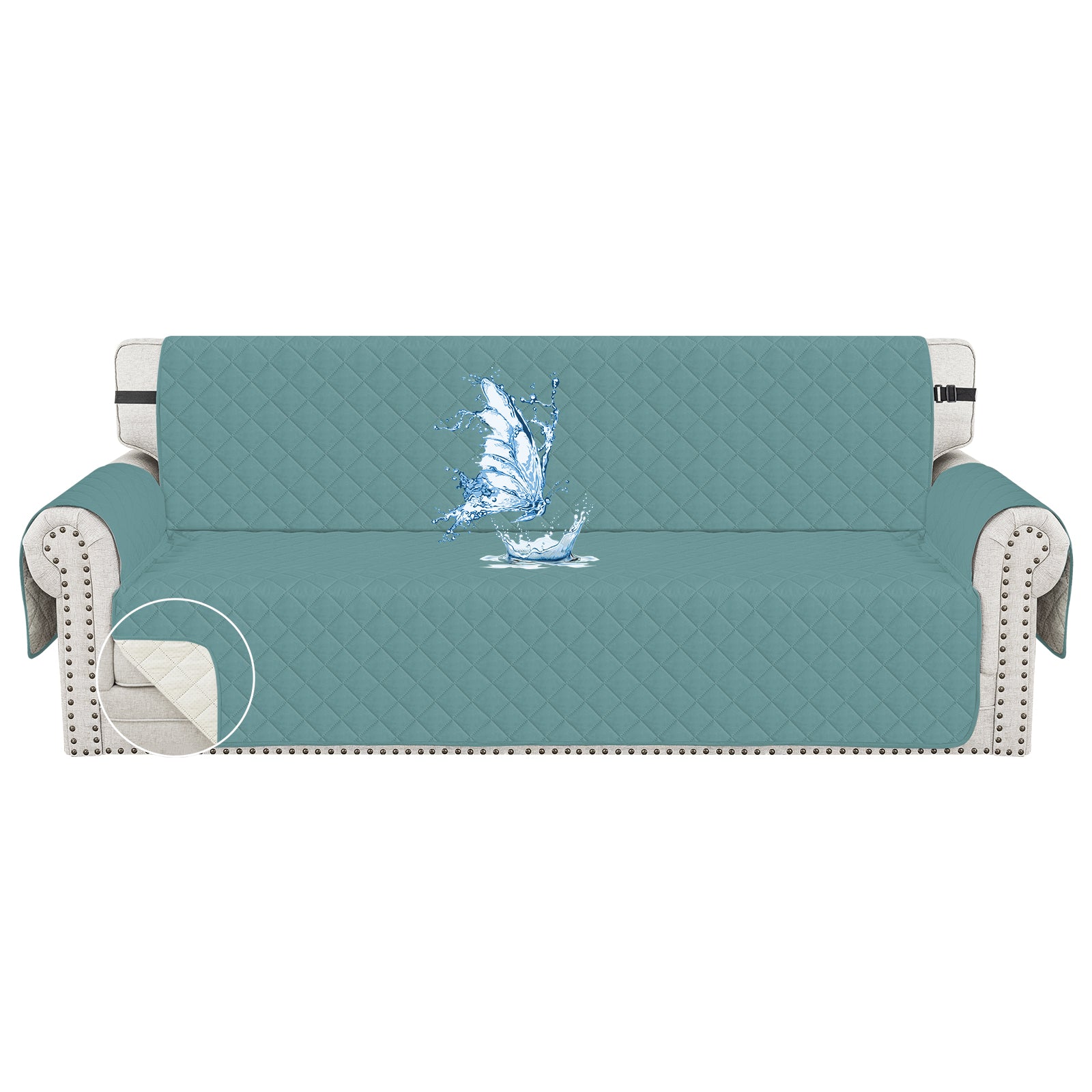 Ystyle Waterproof 4 Seater Sofa Cover with Armrests Anti-Slip