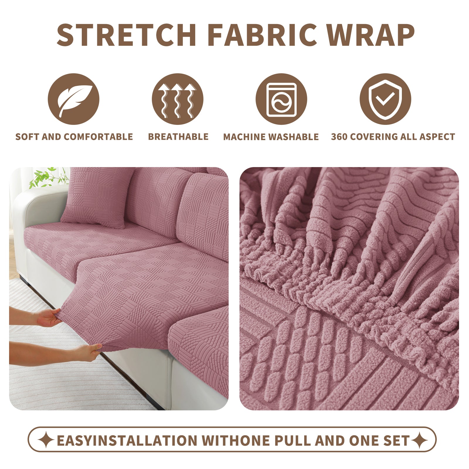 YSTYLE Copertura per sedile divano elasticizzata 3 posti motivo geometrico