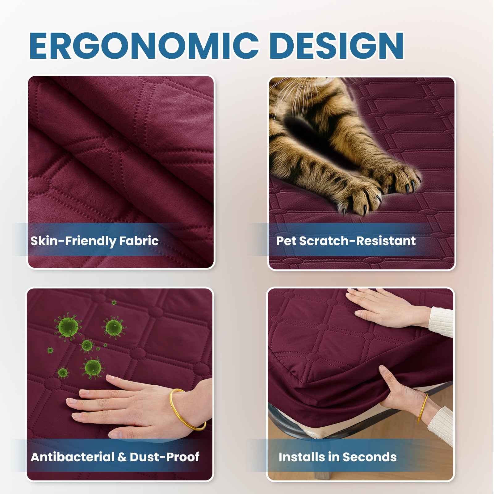 Ystyle Waterproof Mattress Protector – Double Size 160x190 cm Anti-Allergy & Scratch Resistant