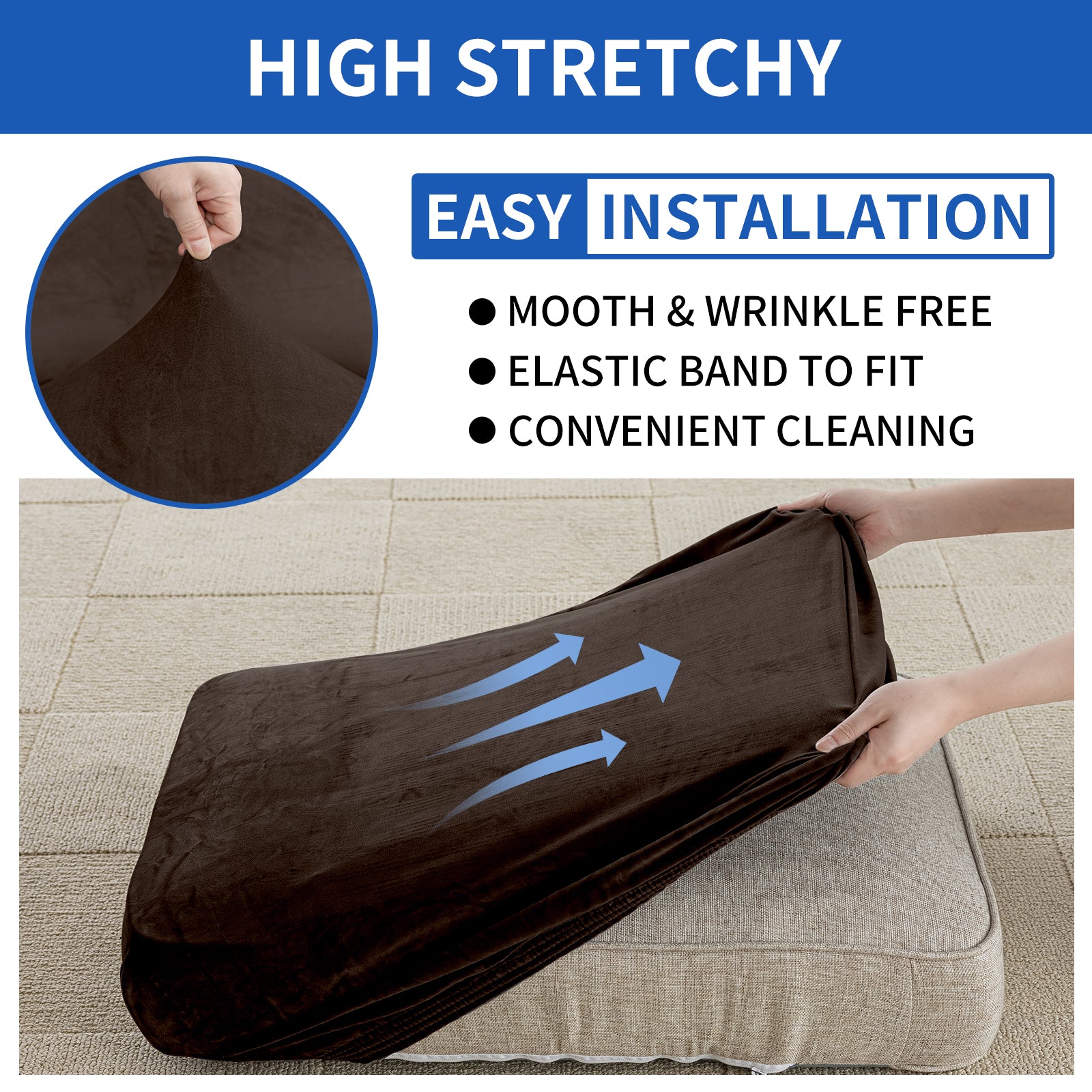 YSTYLE Samt-Stretch-Sofaschoner 1-sitzig Anti-Rutsch