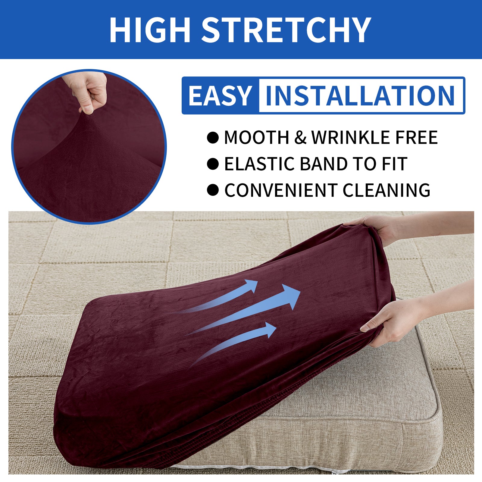 YSTYLE Samt-Stretch-Sofaschoner 2-sitzig Anti-Rutsch