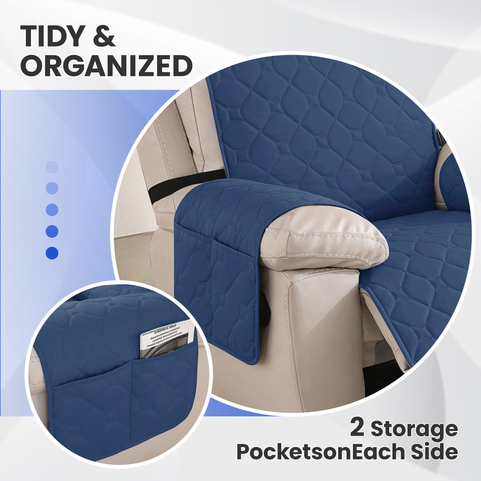 YSTYLE imperméable Recliner Armchair couverture with accoudoirs 1 Seater