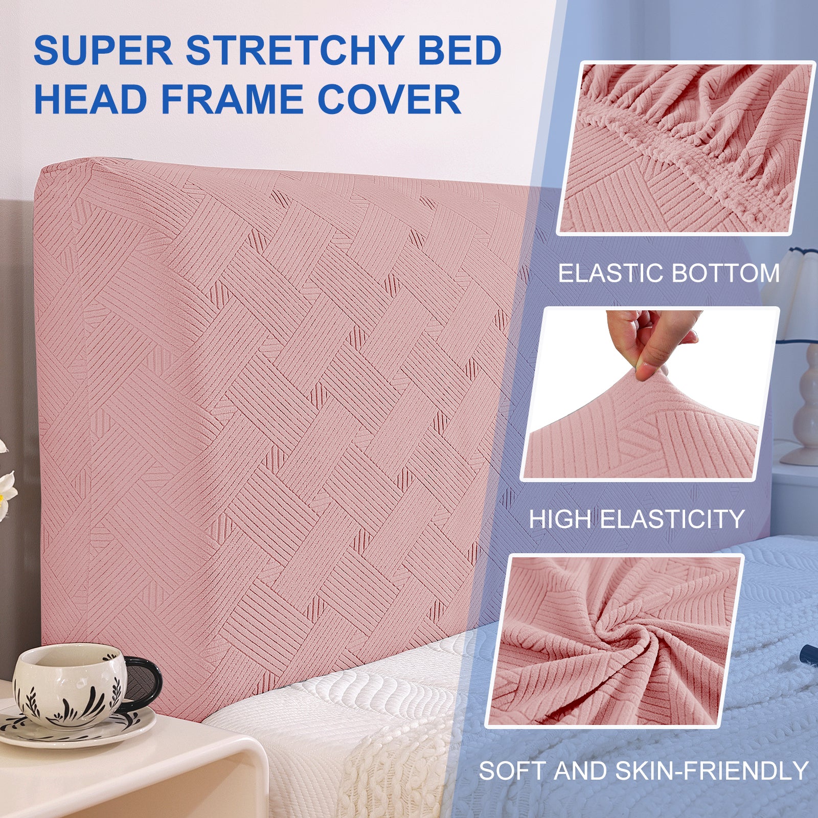 Ystyle 150cm Bed Headboard Cover, Elasticized Double/Single Bed Headboard Cover, Washable Double Bed Headboard Slipcover, Universal Dust-Proof Headboard Cover