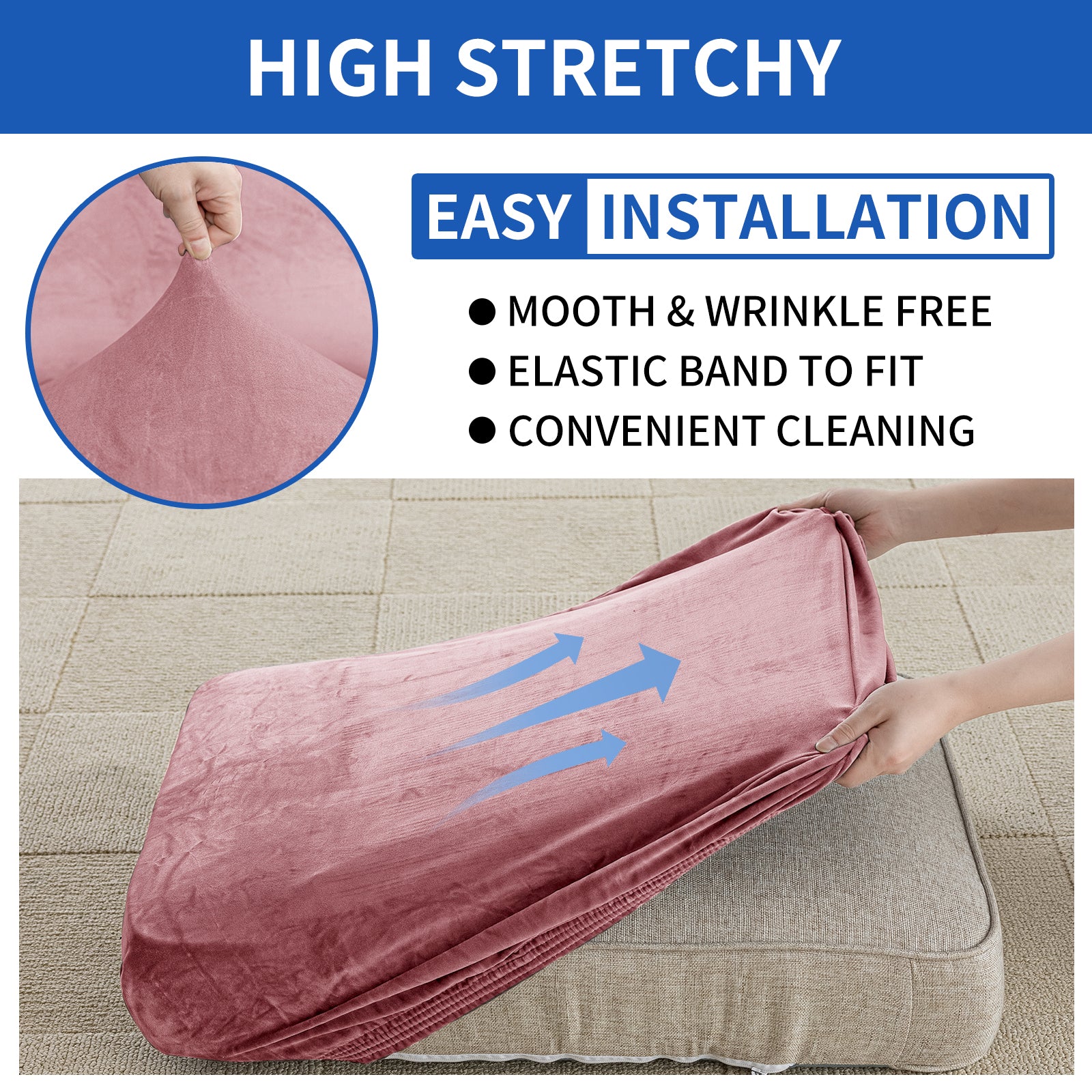 YSTYLE Housse de siège de canapé en velours extensible 2 places Anti-dérapant