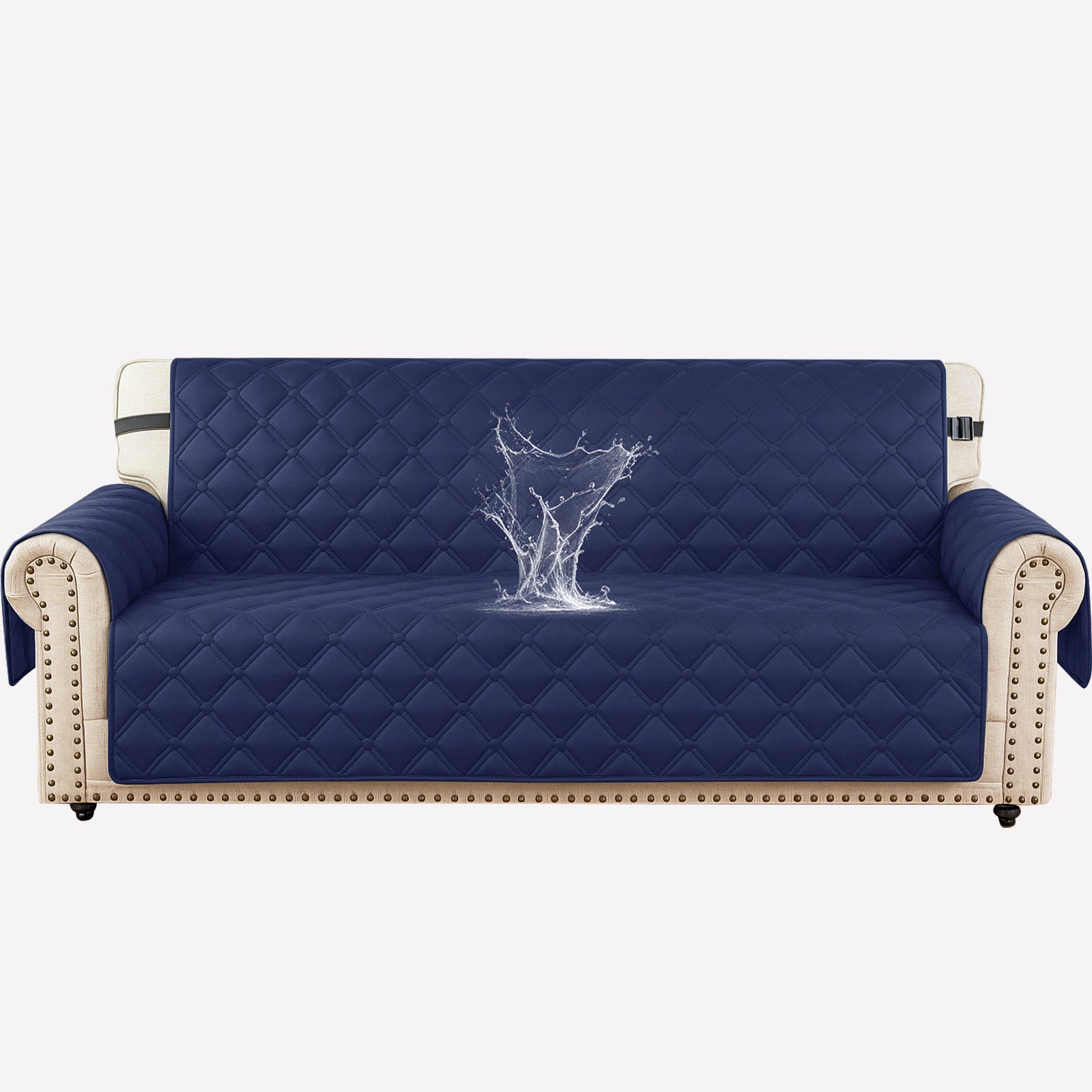 Ystyle Waterproof 3 Seater Sofa Cover with Armrests Side Pockets-YSTYLE